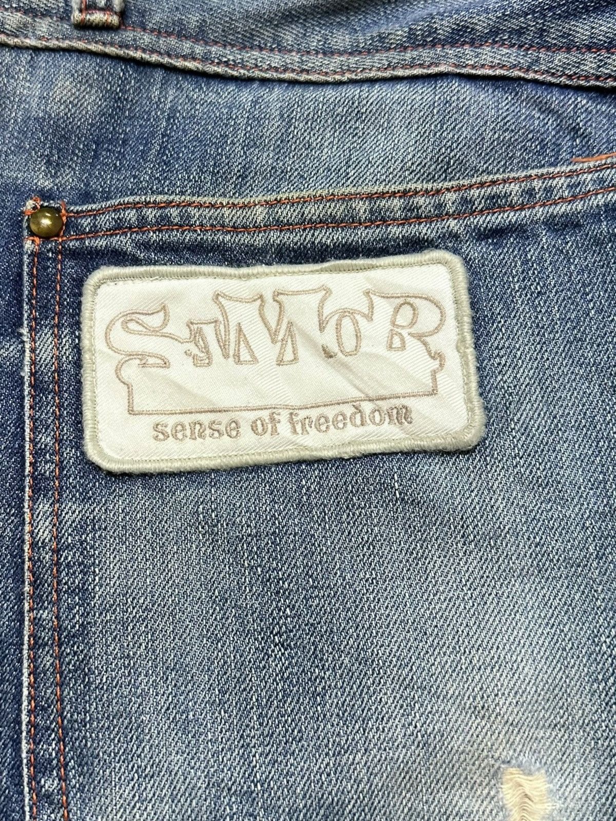 SSENSE Vintage Sense Of Freedom(SAMOF) Wide Leg Skate Denim Size US 33 - 8 Thumbnail