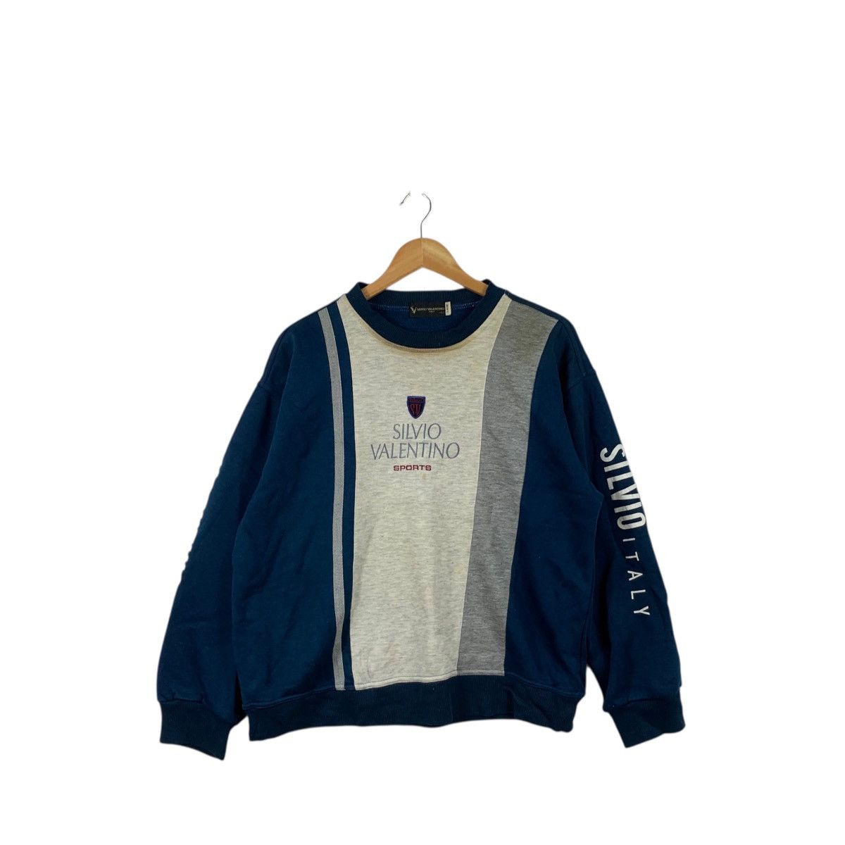 Vintage Vintage SILVIO VALENTINO ITALY Embroidered Logo Sweatshirt Size XL / US 12-14 / IT 48-50 - 3 Thumbnail