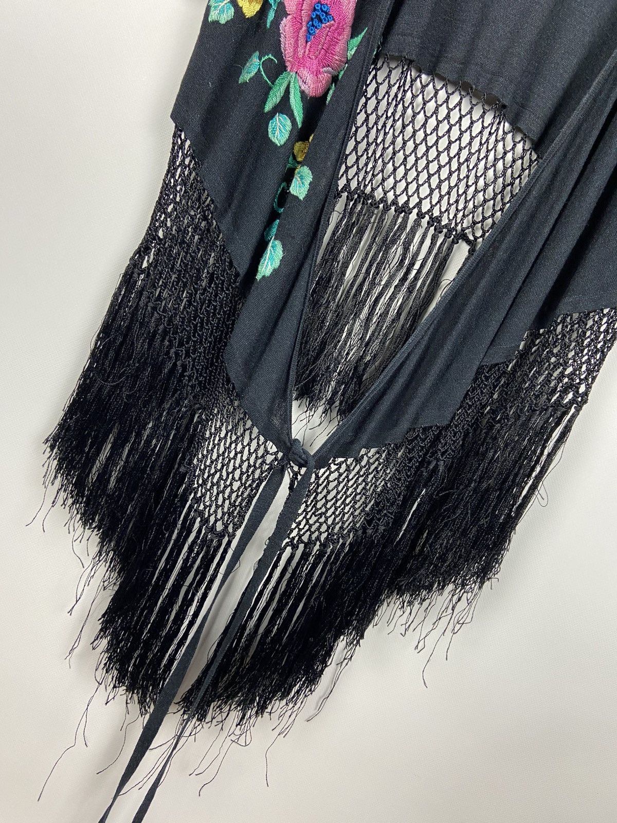 Designer × Kenzo Vintage Kenzo Jeans Silk Knit Fringe Wrap Cardigan Size M / US 6-8 / IT 42-44 - 9 Thumbnail