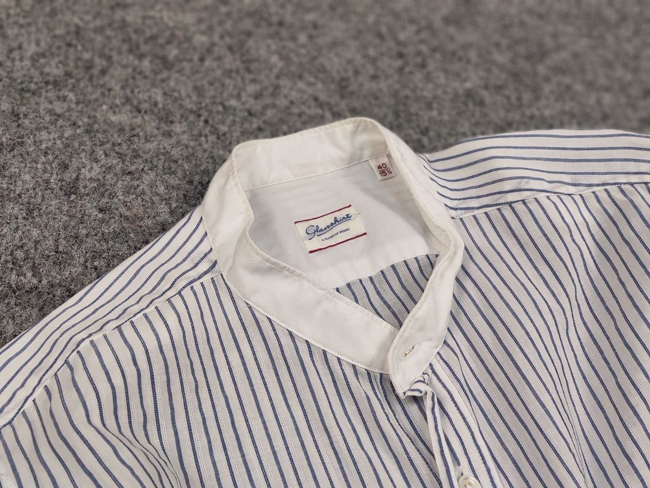 Glanshirt Glanshirt Japan Design Blue/White Striped button Shirt Size US M / EU 48-50 / 2 - 16 Thumbnail