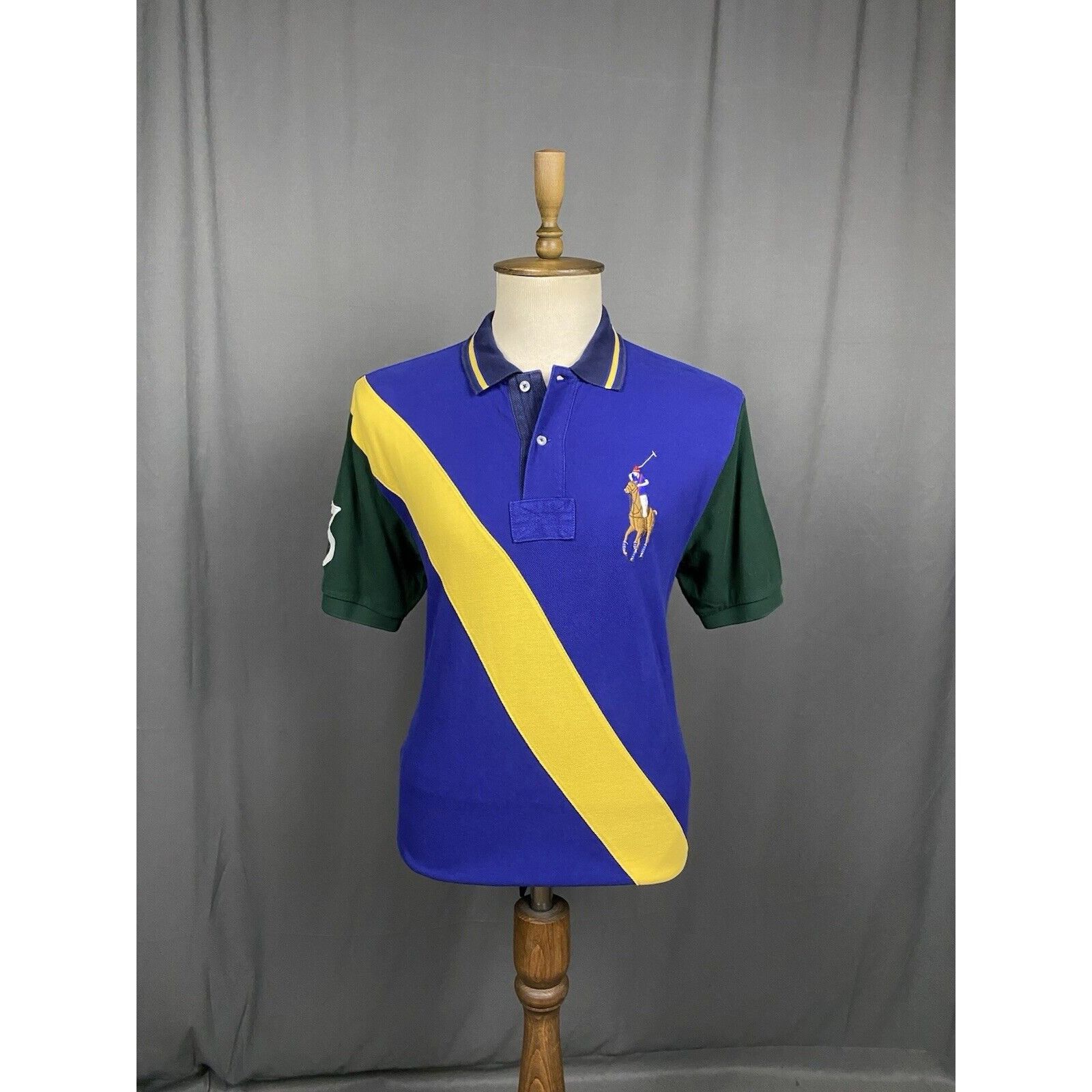 Polo Ralph Lauren Polo Ralph Lauren Big Logo VTG Men's Blue Yellow Polo T-Shir Size US L / EU 52-54 / 3 - 3 Thumbnail