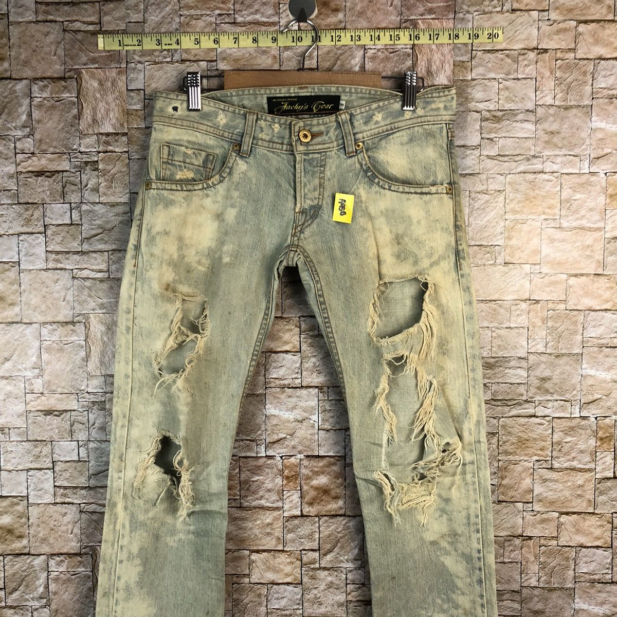 Japanese Brand Jacky Gear japan Blue ripped Distressed Denim Pants #A950 Size US 30 / EU 46 - 5 Thumbnail