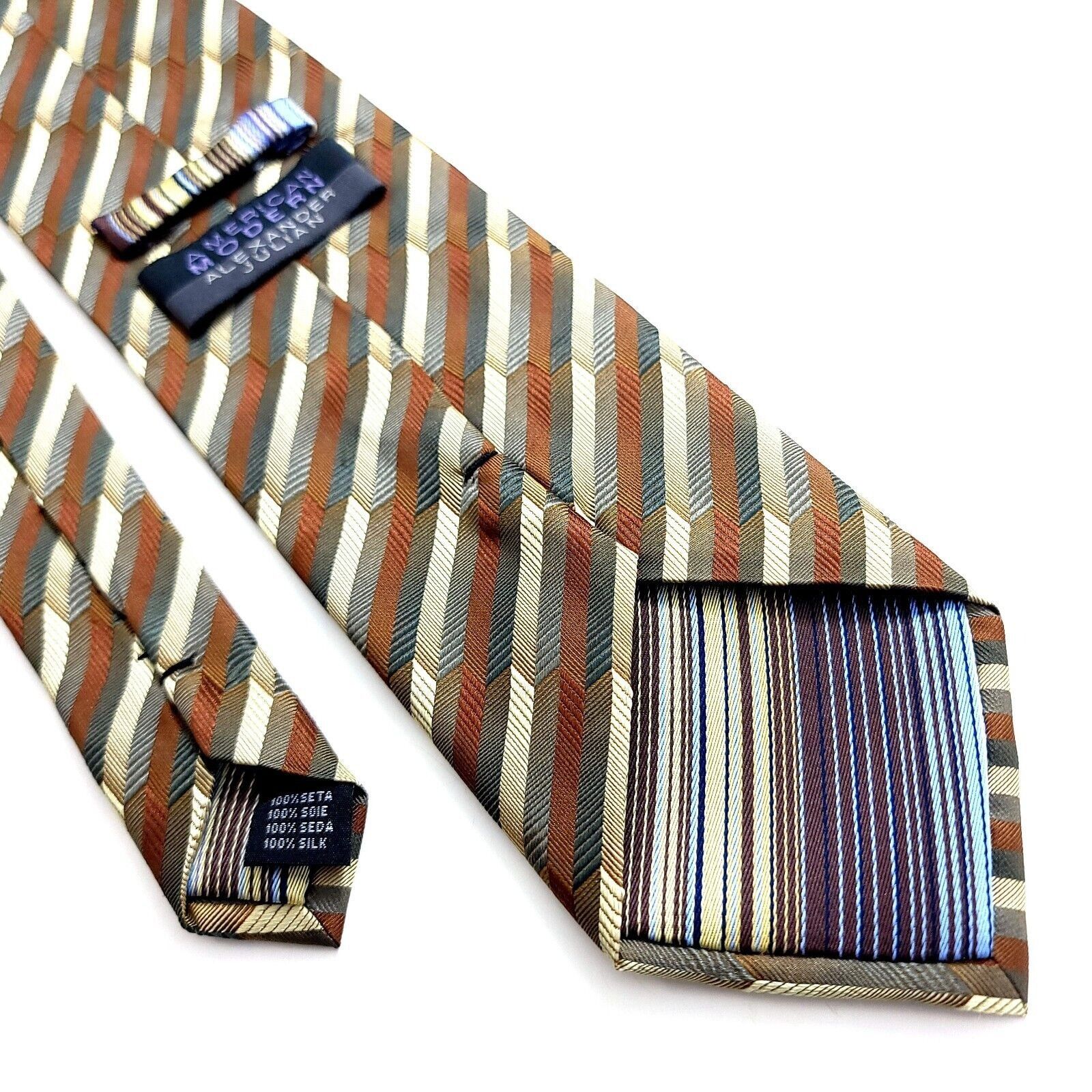 Alexander Julian American Modern Alexander Julian Green Brown Gold Woven Stri Size ONE SIZE - 5 Thumbnail