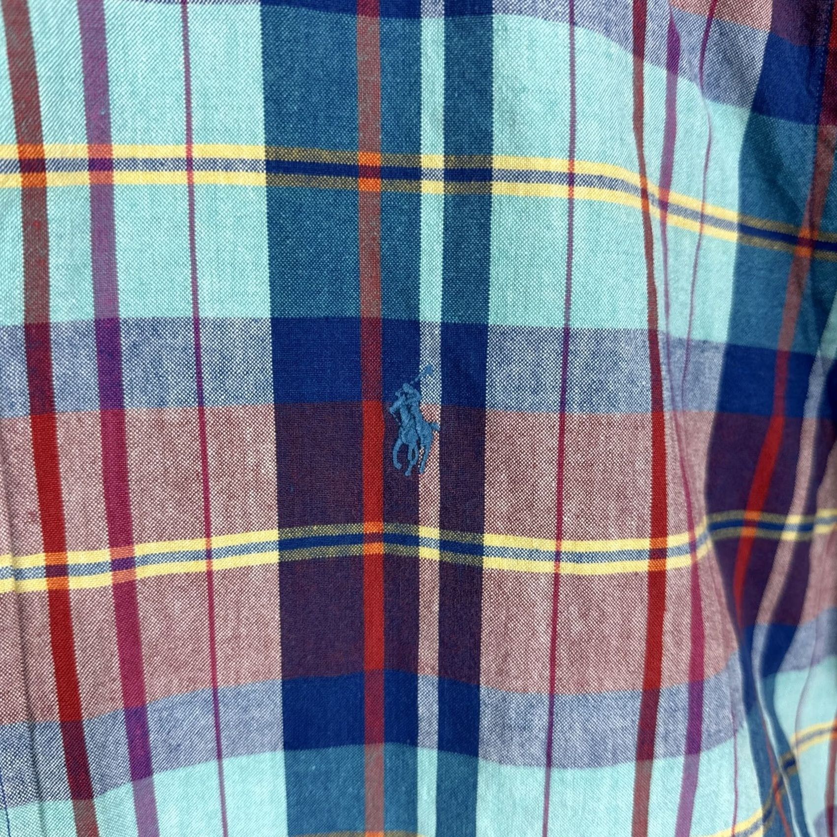 Ralph Lauren Ralph Lauren Shirt Mens L BLAIRE SHORT SLEEVE BUTTON DOWN MADRAS PLAID COTTON Size US L / EU 52-54 / 3 - 7 Thumbnail