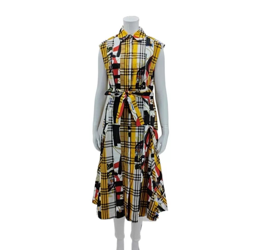 Burberry Burberry Yellow Plaid Dress UK6 Size XXS / US 00 / IT 34 - 1 Thumbnail