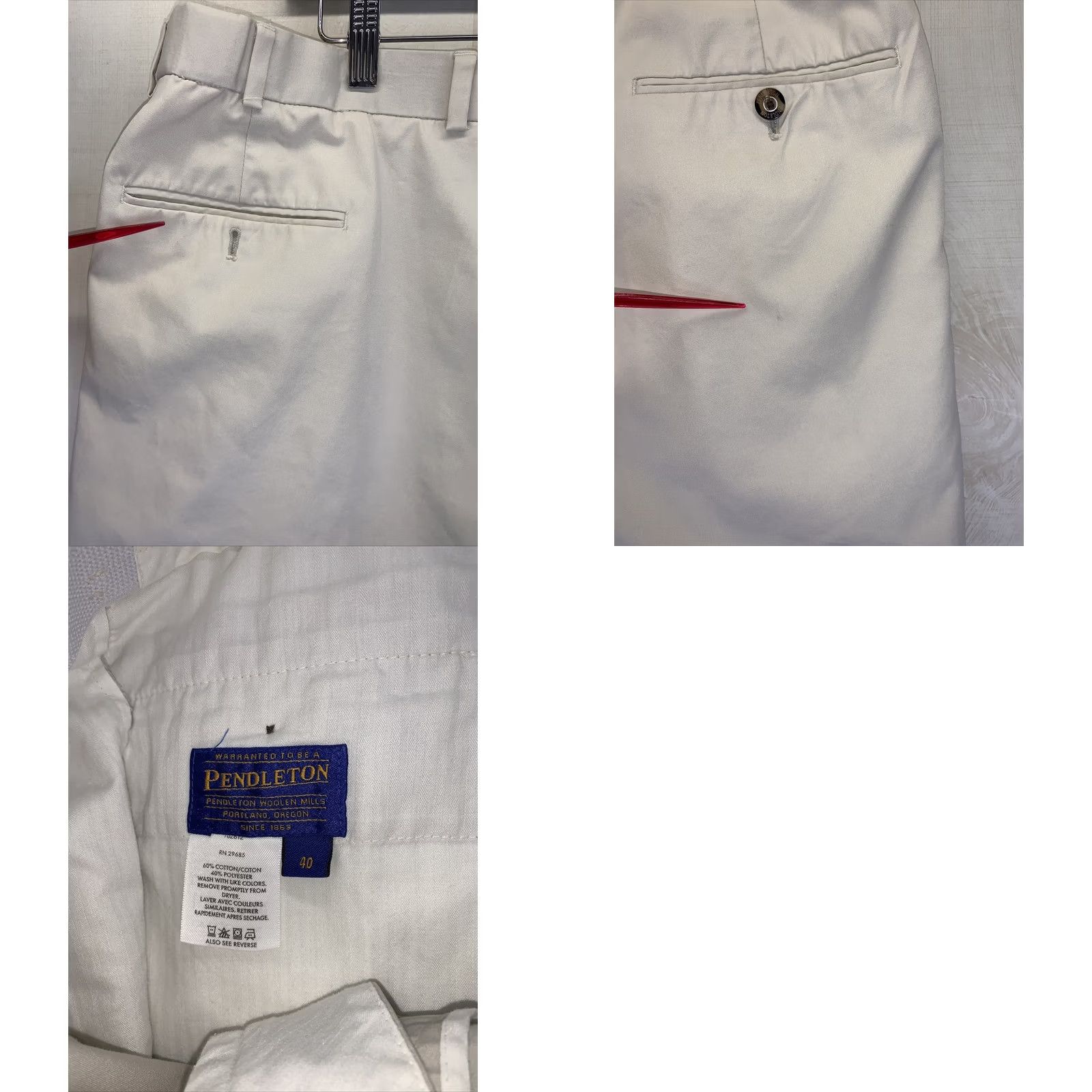 Pendleton VINTAGE Pendleton Mens Pleated Khaki Shorts 40 Beig e Cotton Blend Front Pleated Chino 90s Casual, Travel, Workwear Mens Size US 40 / EU 56 - 8 Thumbnail