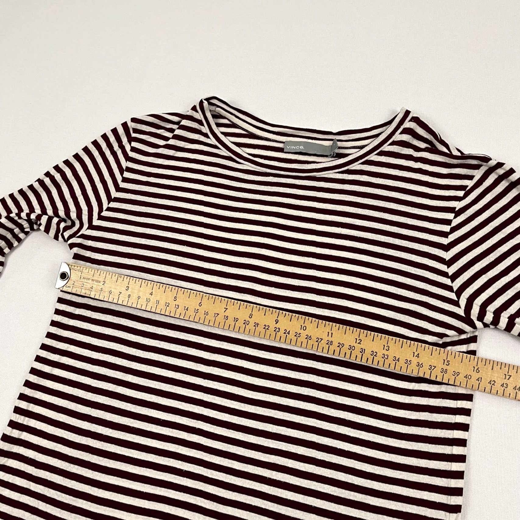 Nike Vince Blouse Womens Small Crop Red Cream Striped Silk Viscose Candy Cane Holiday Size M / US 6-8 / IT 42-44 - 6 Thumbnail