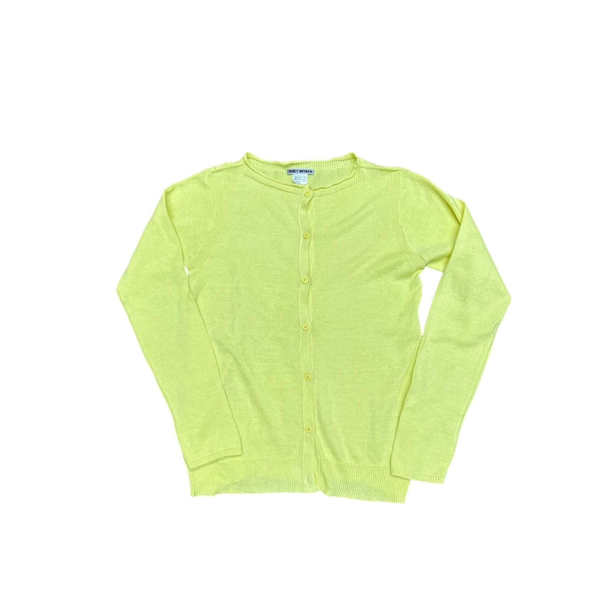 Issey Miyake Light Yellow Cotton Cardigan Size M / US 6-8 / IT 42-44 - 1 Thumbnail