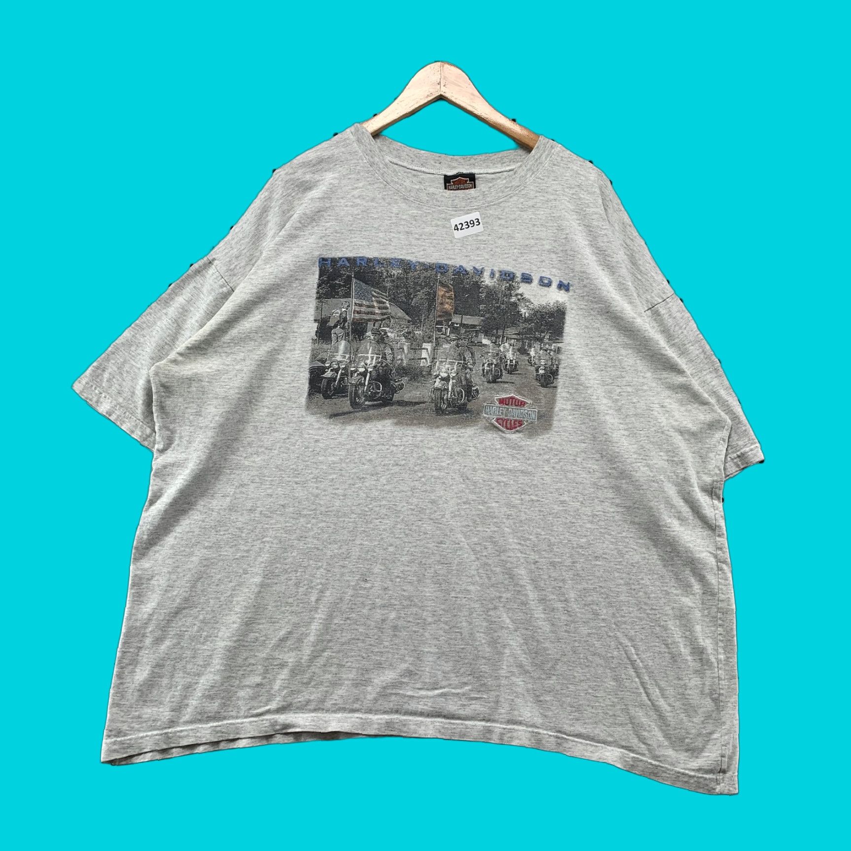 Harley Davidson VINTAGE Harley-Davidson Motorcycle T-Shirt Gray 4XL Graphic Print Crew Neck Short Sleeve Mens Size US XXL / EU 58 / 5 - 1 Thumbnail