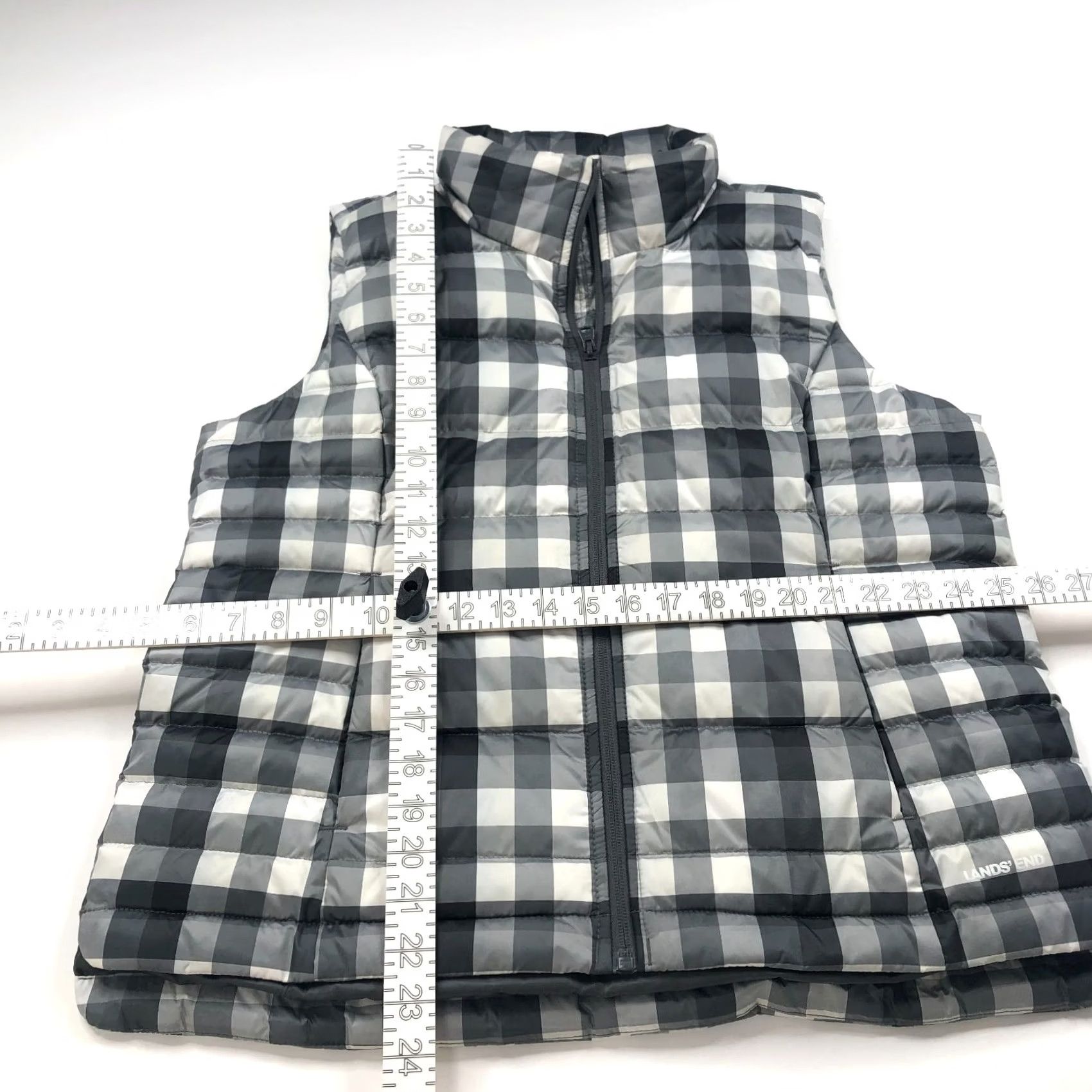 Lands' End Lands' End PM Petite Medium Womens Quilted Full Zip Vest Gray Vest, Quilted, Full Zip, Wool/Polyester, Knit, Vest for Women, Size PM, Gray Size M / US 6-8 / IT 42-44 - 2 Thumbnail