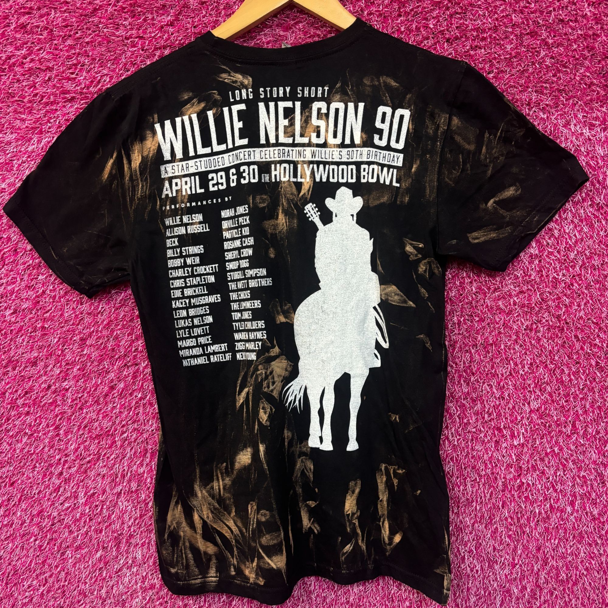 Other Willie Nelson Hollywood Bowl 90th Bday Bleach Dye Tshirt siz Size US S / EU 44-46 / 1 - 4 Thumbnail