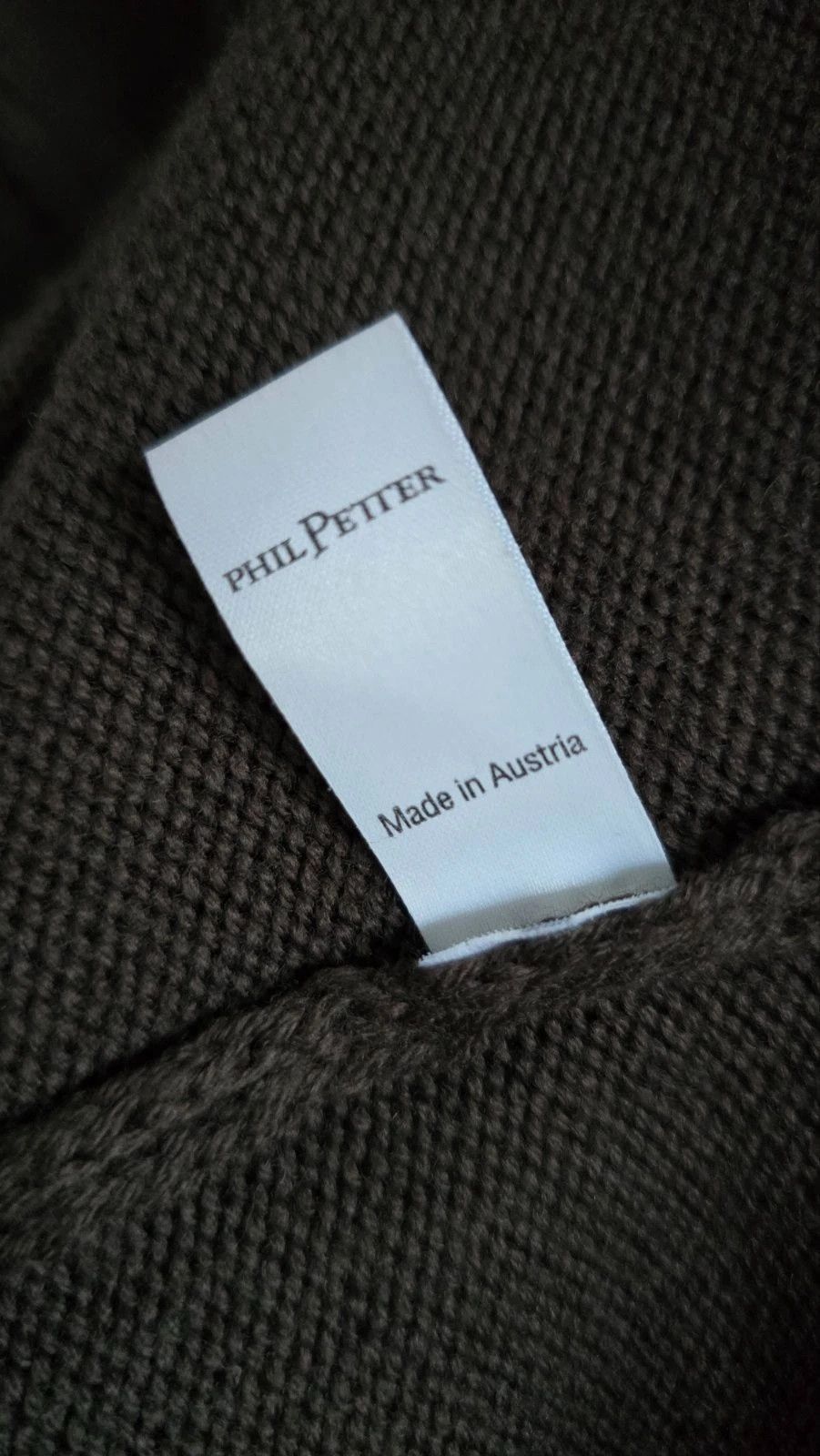 Other PHIL PETTER Wool Taup Men Knit Cardigan High Collar Button Size US M / EU 48-50 / 2 - 9 Thumbnail