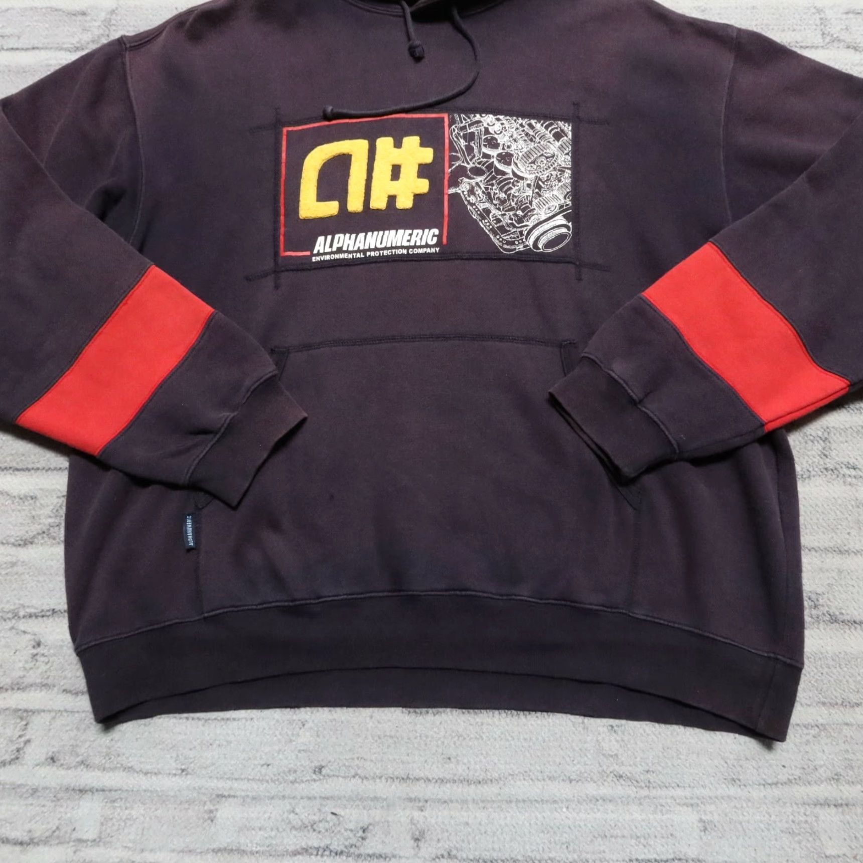 Vintage VINTAGE Alphanumeric Hoodie Sweatshirt Mens XL Navy Vintage Rare Alphanumeric Hoodie Sweatshirt 90s Concert Skate Size US XL / EU 56 / 4 - 2 Thumbnail