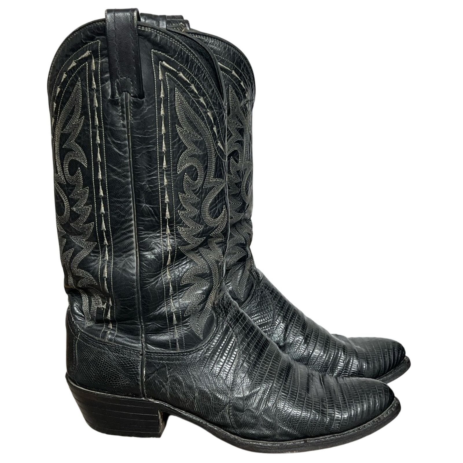 Dan Post Dan Post Boots Winston Lizard Round Toe Cowboy Boots ~ Mens Size US 10 / EU 43 - 2 Thumbnail