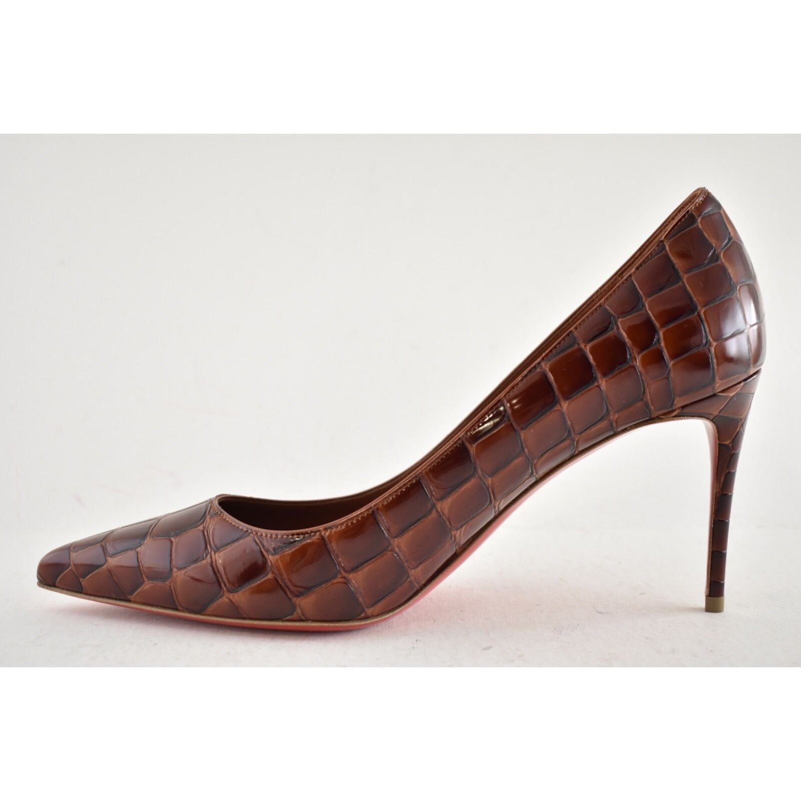 Christian Louboutin Christian Louboutin Kate 85 Brown Acajou Calf Ali Croc Size US 8 / IT 38 - 14 Thumbnail