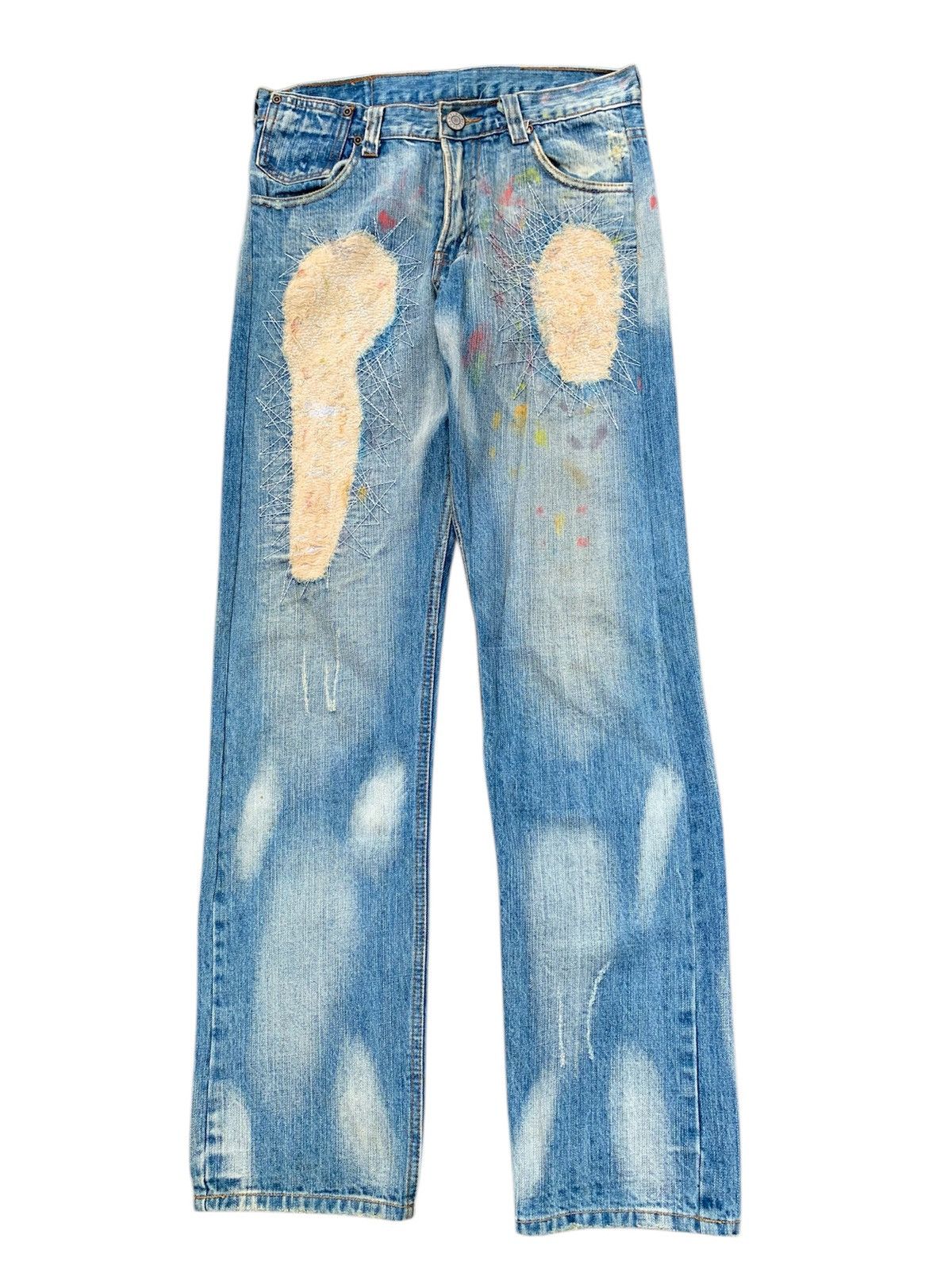 Pure Blue Japan Pure blue japan distressed denim pants Size US 30 / EU 46 - 1 Thumbnail