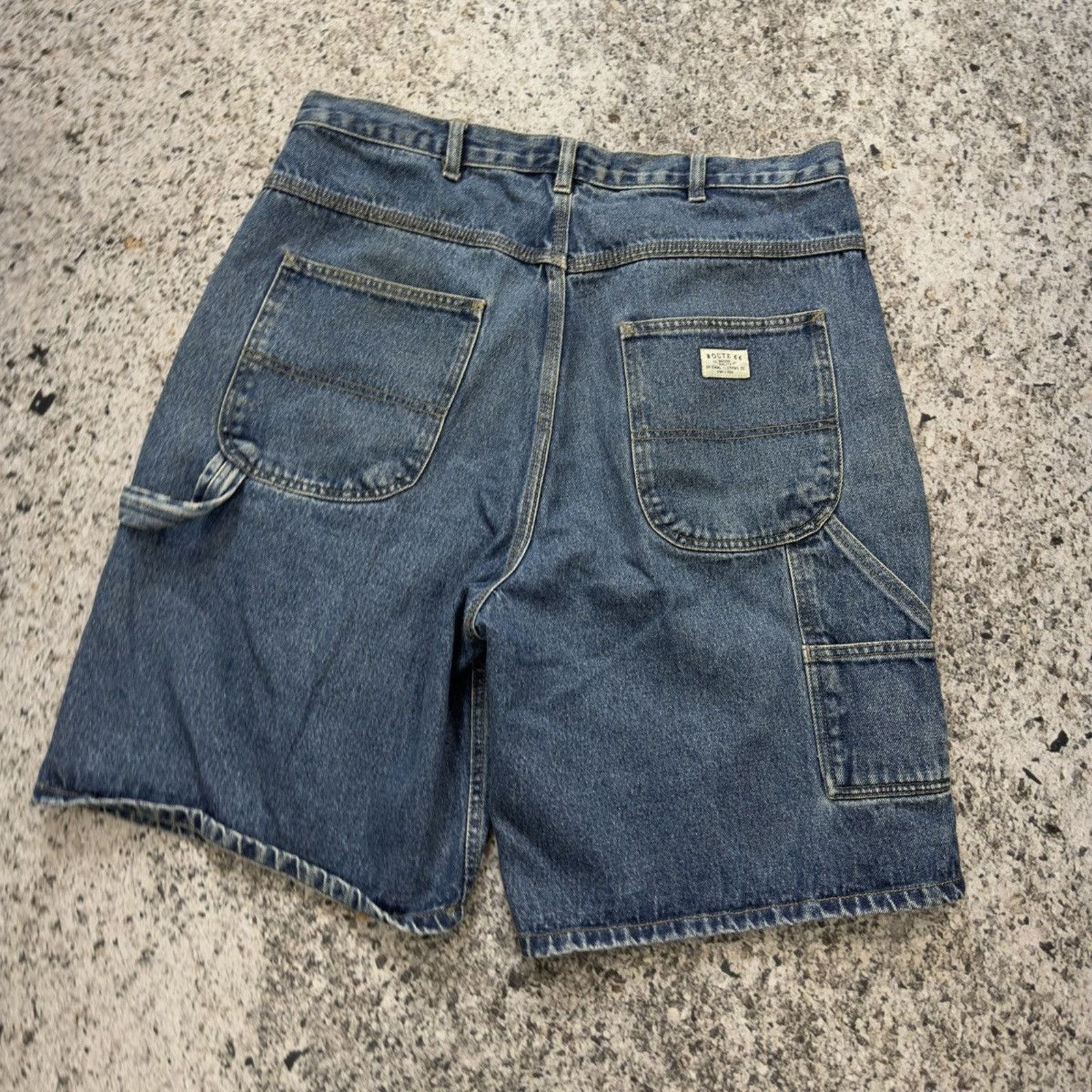 Vintage Faded Thrashed Distressed Denim Carpenter Shorts ERD Grunge Size US 36 / EU 52 - 10 Thumbnail