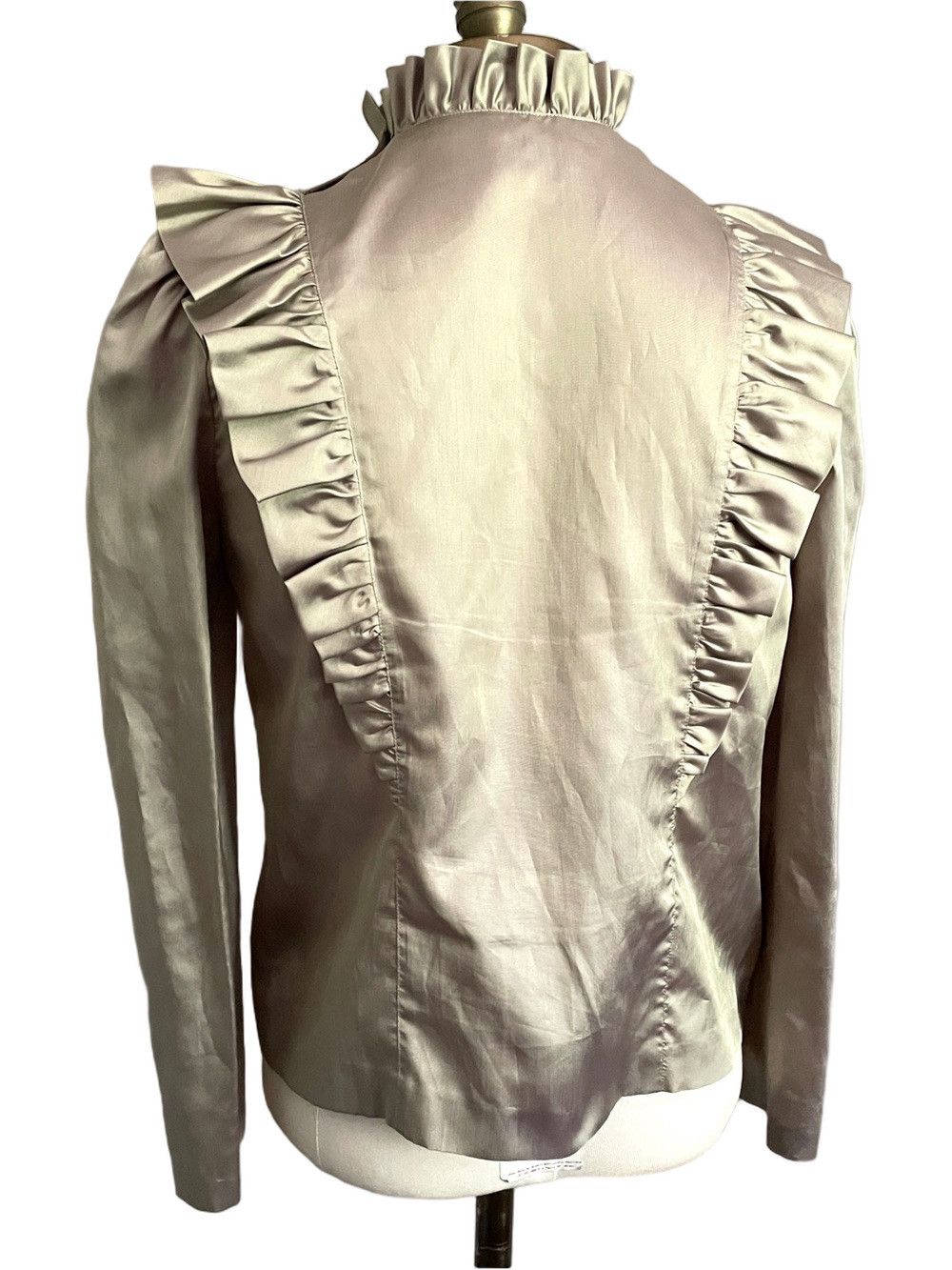 Vintage Vintage Ruffled Puff Long Sleeve Taffeta Blouse - Small 🇯🇵 Size S / US 4 / IT 40 - 7 Thumbnail