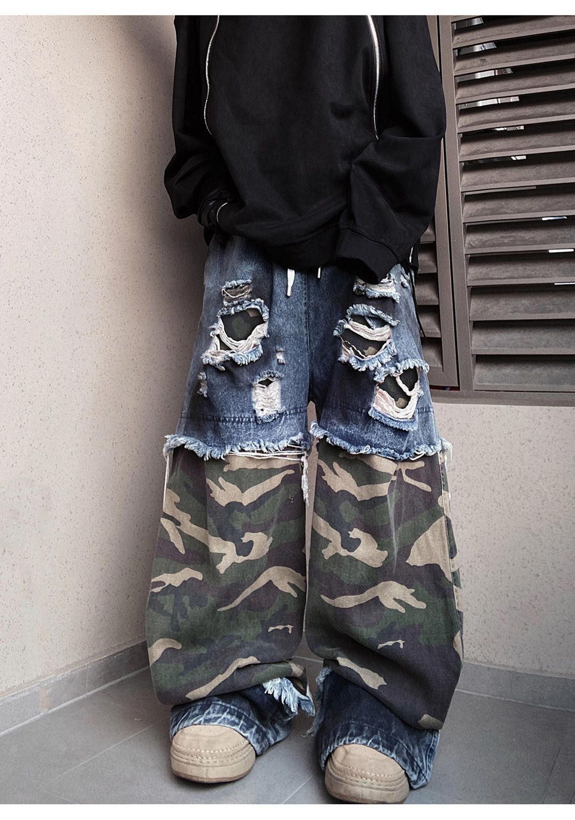 Jean Oversized Ripped Denim Cargo Jeans Size US 32 / EU 48 - 8 Thumbnail