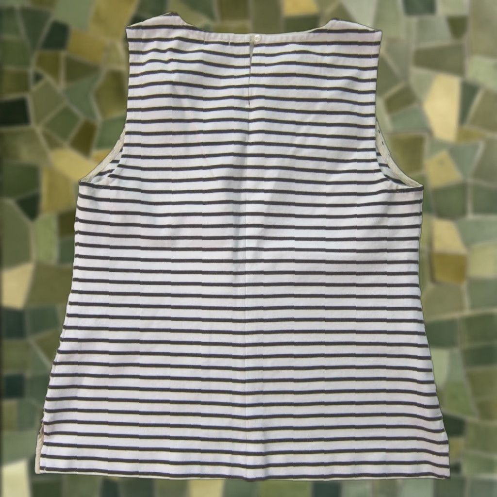 J.Crew J.Crew Brown White Cotton Beaded Sleeveless Tank Blouse Women Small Size S / US 4 / IT 40 - 1 Thumbnail