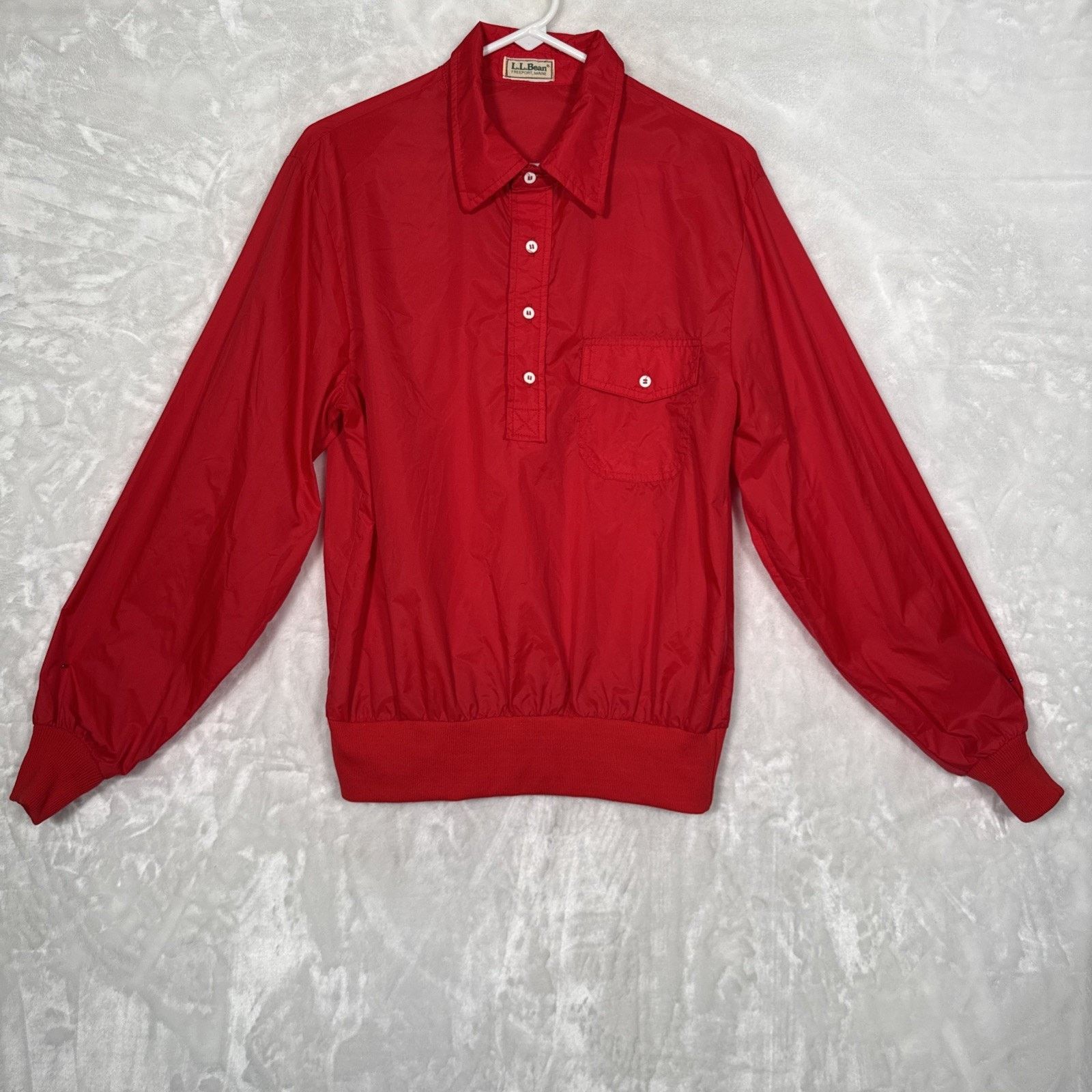 L.L. Bean LL BEAN Vtg Red Nylon Pullover Windbreaker Shirt Jacket Size US M / EU 48-50 / 2 - 1 Thumbnail