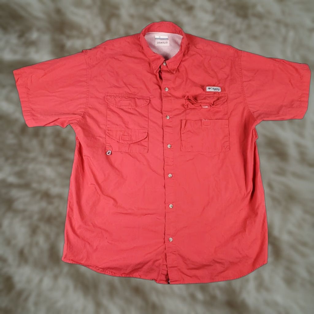 Vintage Columbia Shirt Mens XL Red PFG Vented Fishing Button Up Short Sleeve Size US XL / EU 56 / 4 - 1 Thumbnail