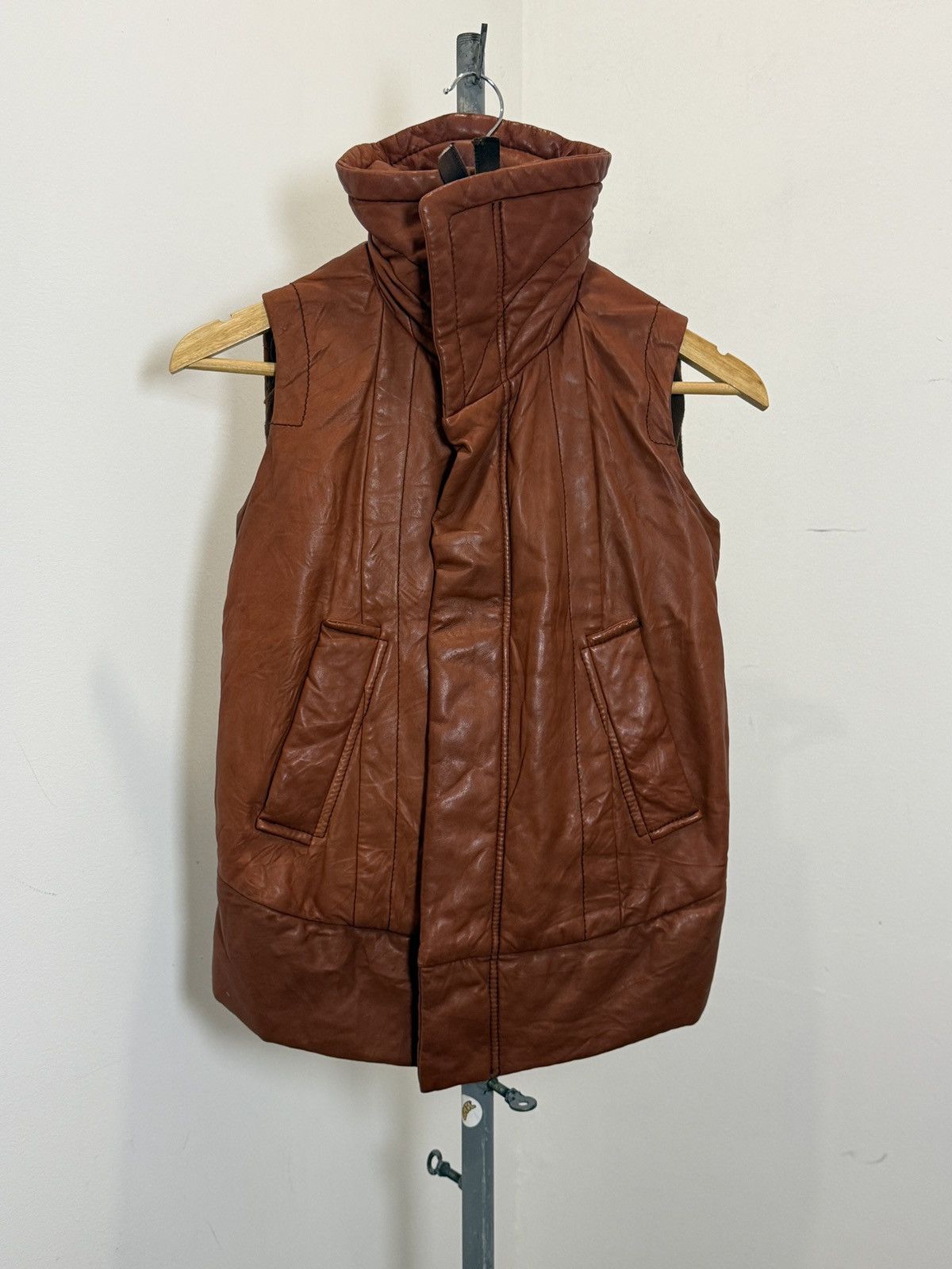 Rick Owens 2000’s Leather Vest Size US S / EU 44-46 / 1 - 5 Thumbnail