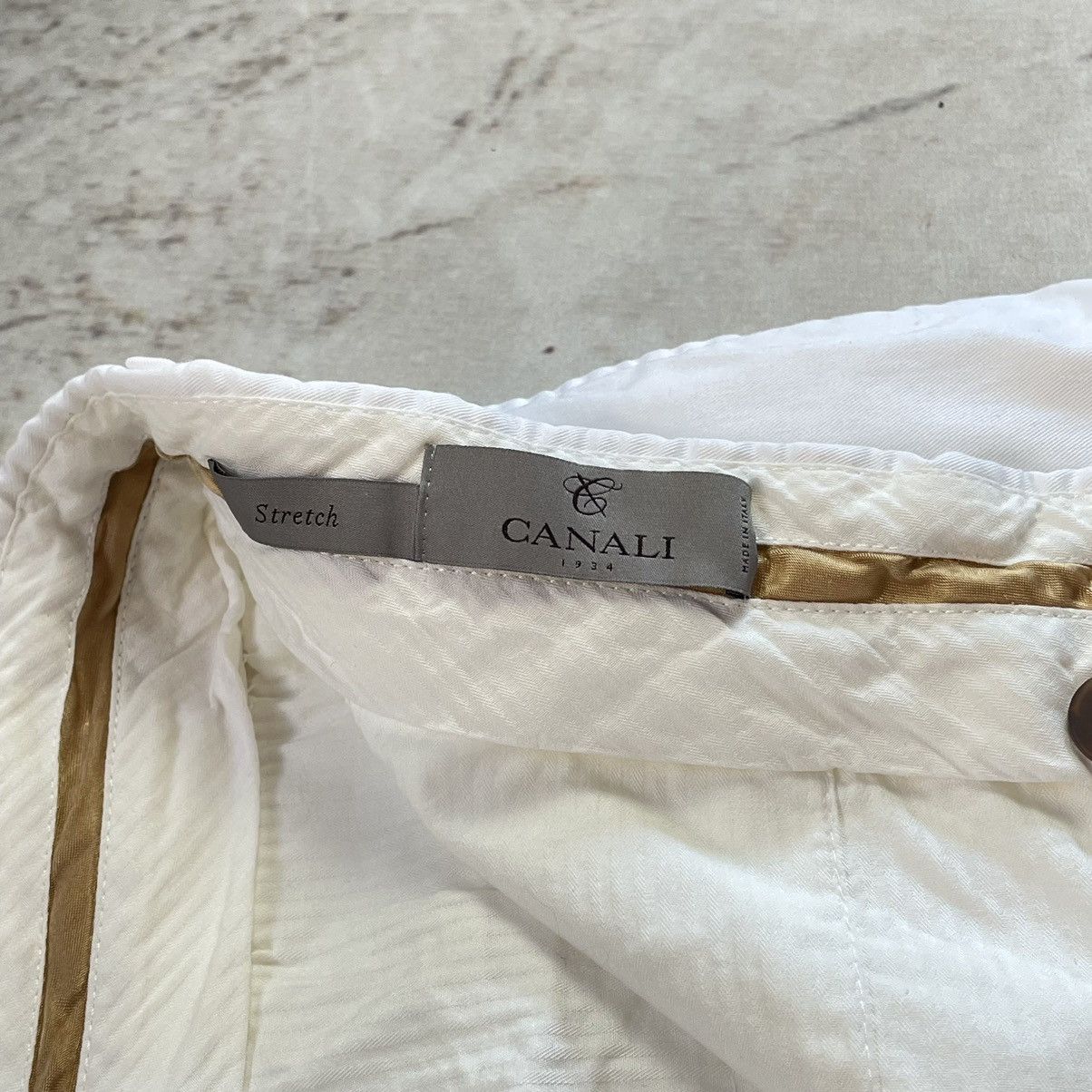 Canali × Designer Canali Oldmoney White Stretch Baggy Trousers Size US 37 - 14 Thumbnail