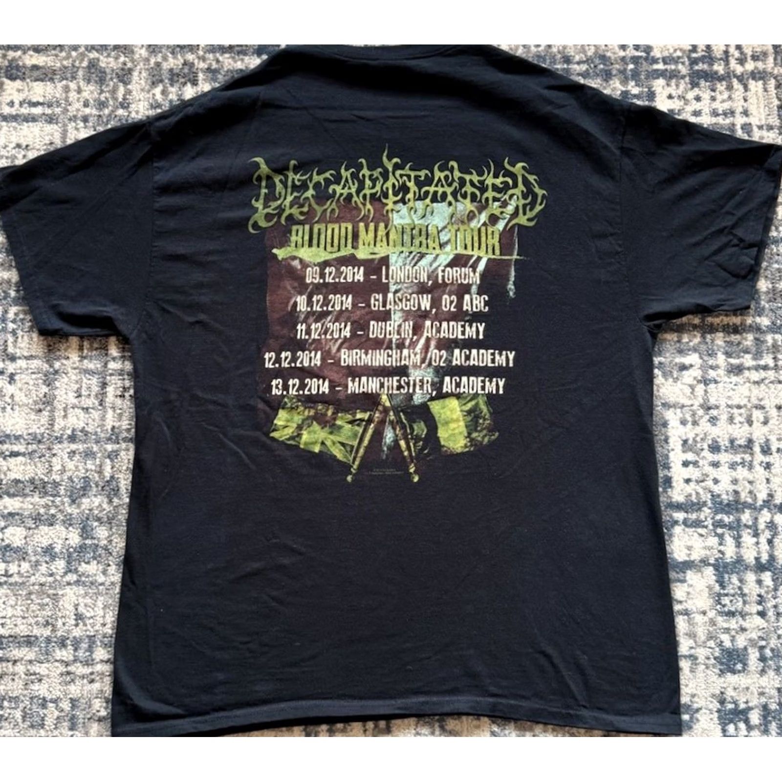 Gildan VINTAGE Death Metal Band T-Shirt Gildan 2014 Decapitated Blood Mantra Euro Tour Short Sleeve Crew Neck XL Black Men Size XL Logo Double-Sided Size US XL / EU 56 / 4 - 3 Thumbnail