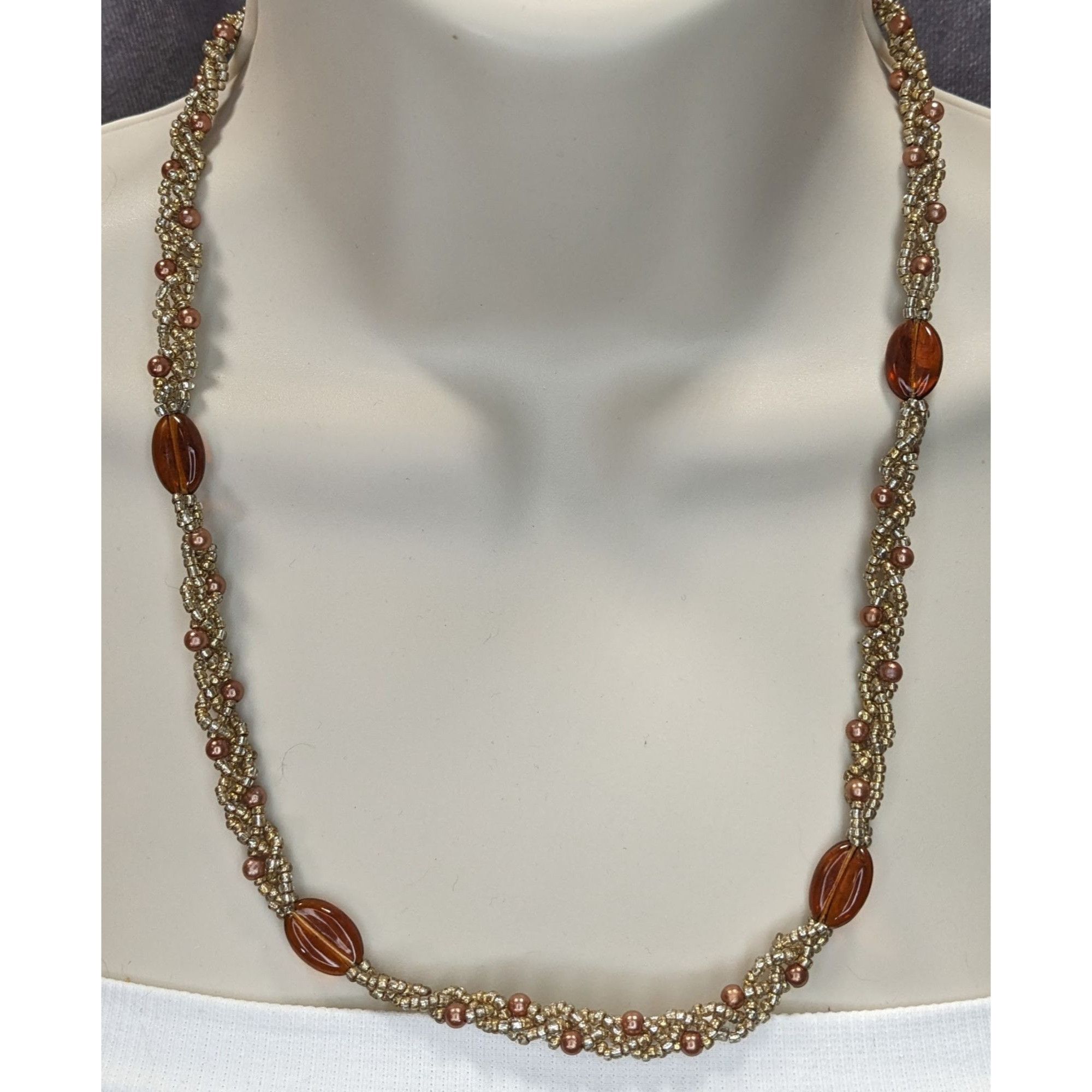 Other Bohemian Braided Glass Beaded Necklace With Twisted Design Size ONE SIZE - 3 Thumbnail