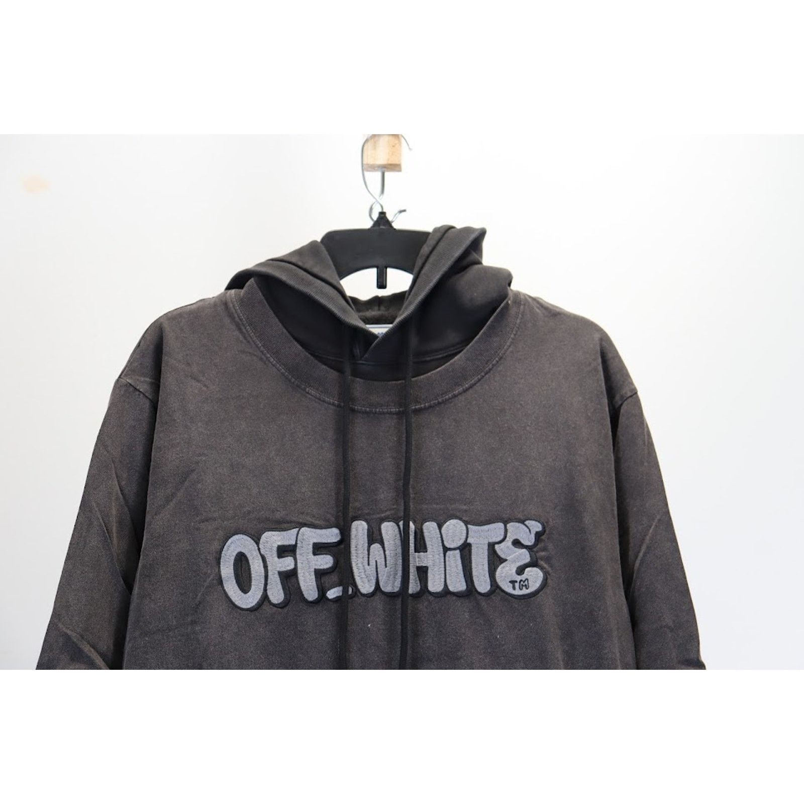 Off-White o1rshd1 GM Vintage Double Long Sleeve Hoodie in Black/Grey Size US S / EU 44-46 / 1 - 2 Thumbnail