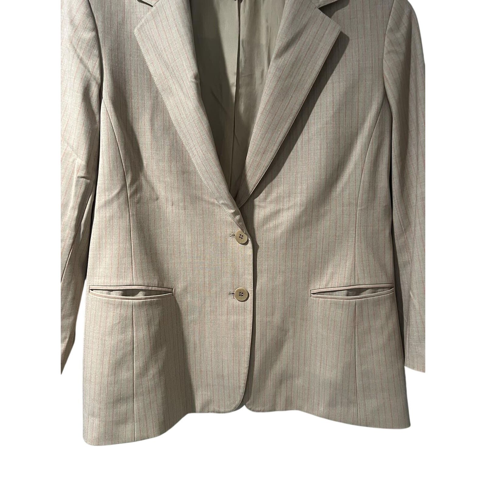 & Other Stories Lafayette 148 New York Tan Wool Suit Jacket Size 16 A001621 Size XL / US 12-14 / IT 48-50 - 3 Thumbnail