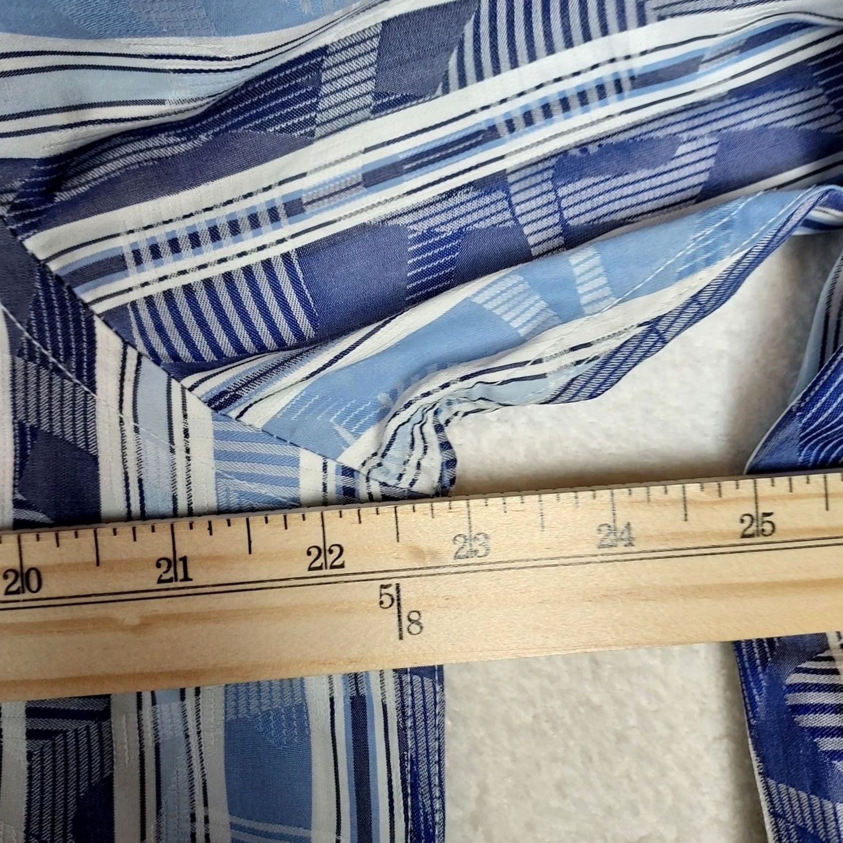 BUGATCHI Bugatchi Striped Dress Shirt Mens Small Blue White Button-Down Long Sleeve Size 36R - 7 Thumbnail