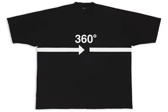 Balenciaga o1mt1gz0824 360 Tubular Oversized T-Shirt in Black/White Size US L / EU 52-54 / 3 - 1 Thumbnail