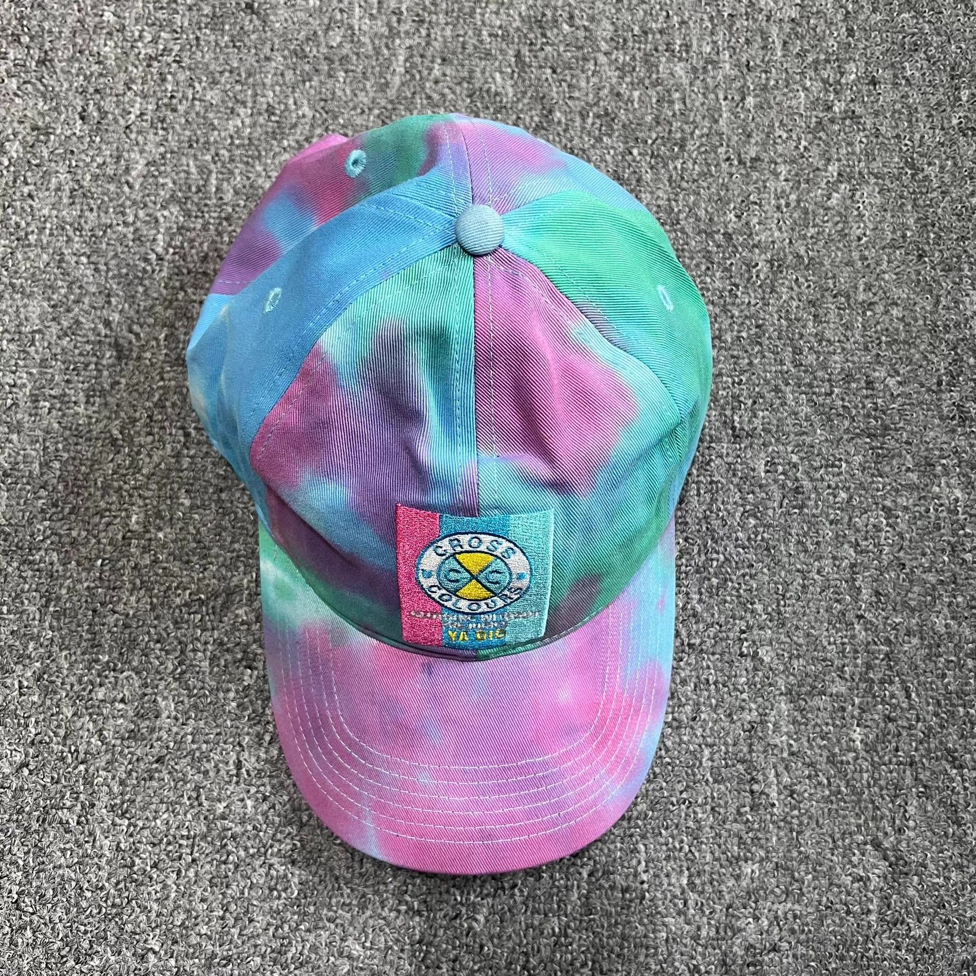 Cross Colours Cross Colours Embroidered Tie-Dye Curved Brim Baseball C Q7 Size ONE SIZE - 3 Thumbnail