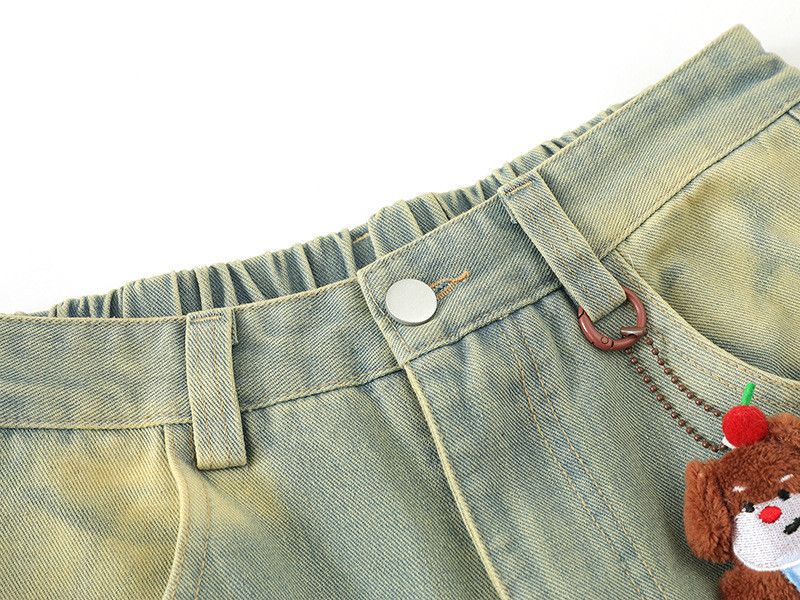 Vintage Graffiti puppy distressed washed frayed jeans Size US 32 / EU 48 - 4 Thumbnail