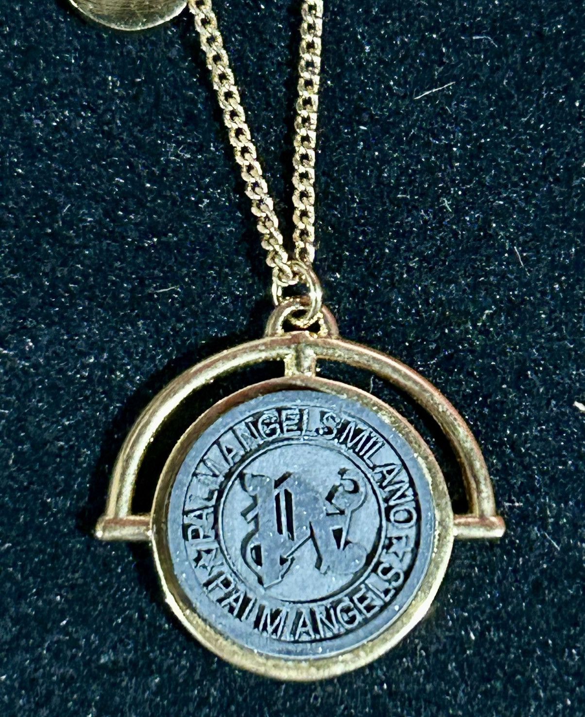 Palm Angels Palm Angels - PA Stone Emblem Necklace Gold/Black Size ONE SIZE - 5 Thumbnail