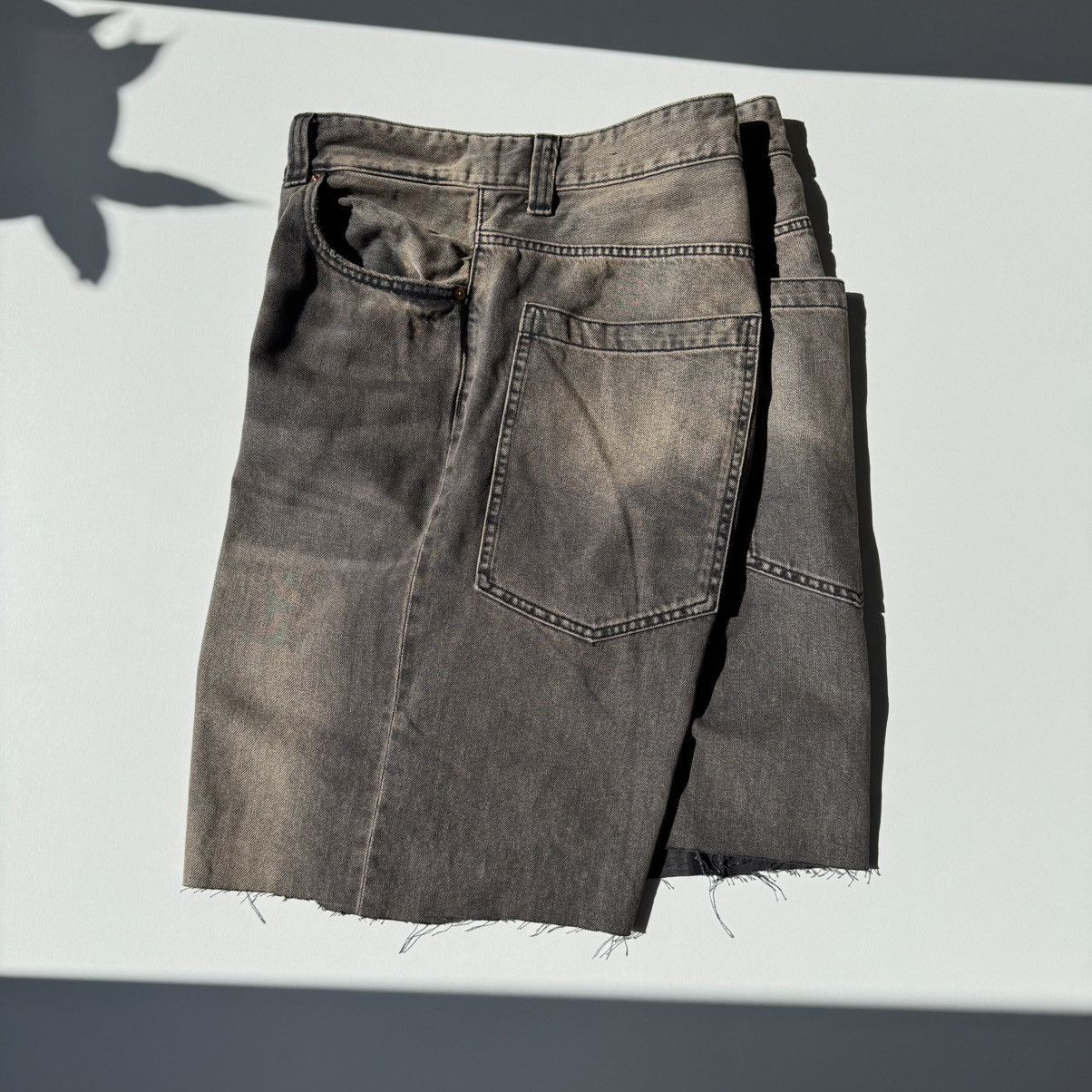 Acne Studios × Japanese Brand Washed and Faded Khaki Jorts Oversized baggy grunge Size US 35 - 5 Thumbnail