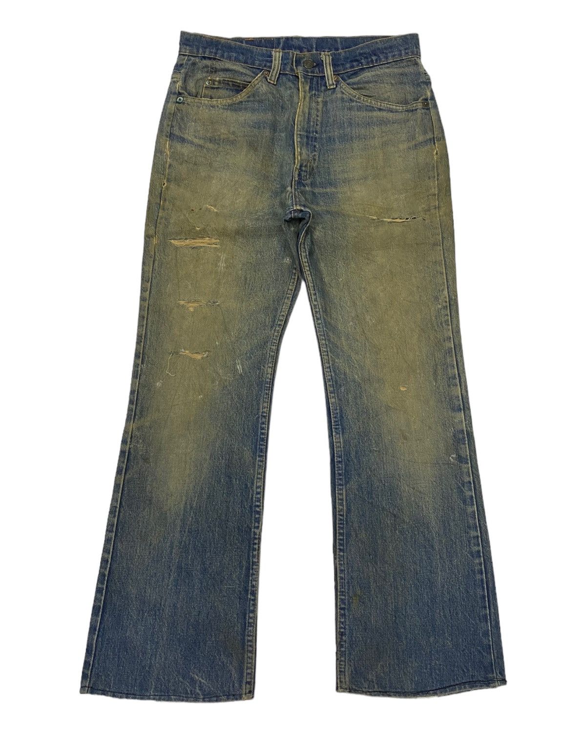 Levi's 🔥Thrashed Orange Tab Levi’s Flare Distress Bootcut Jean Size US 31 - 1 Thumbnail