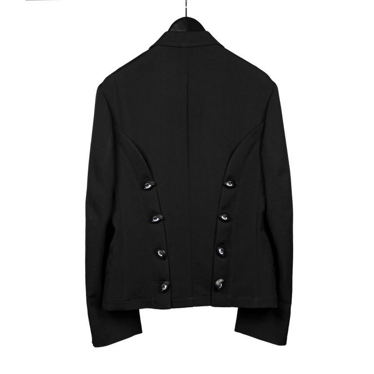 image of Yohji Yamamoto Pour Homme - W/gabardine Eye Button Short Jkt in Black, Men's (Size Large)