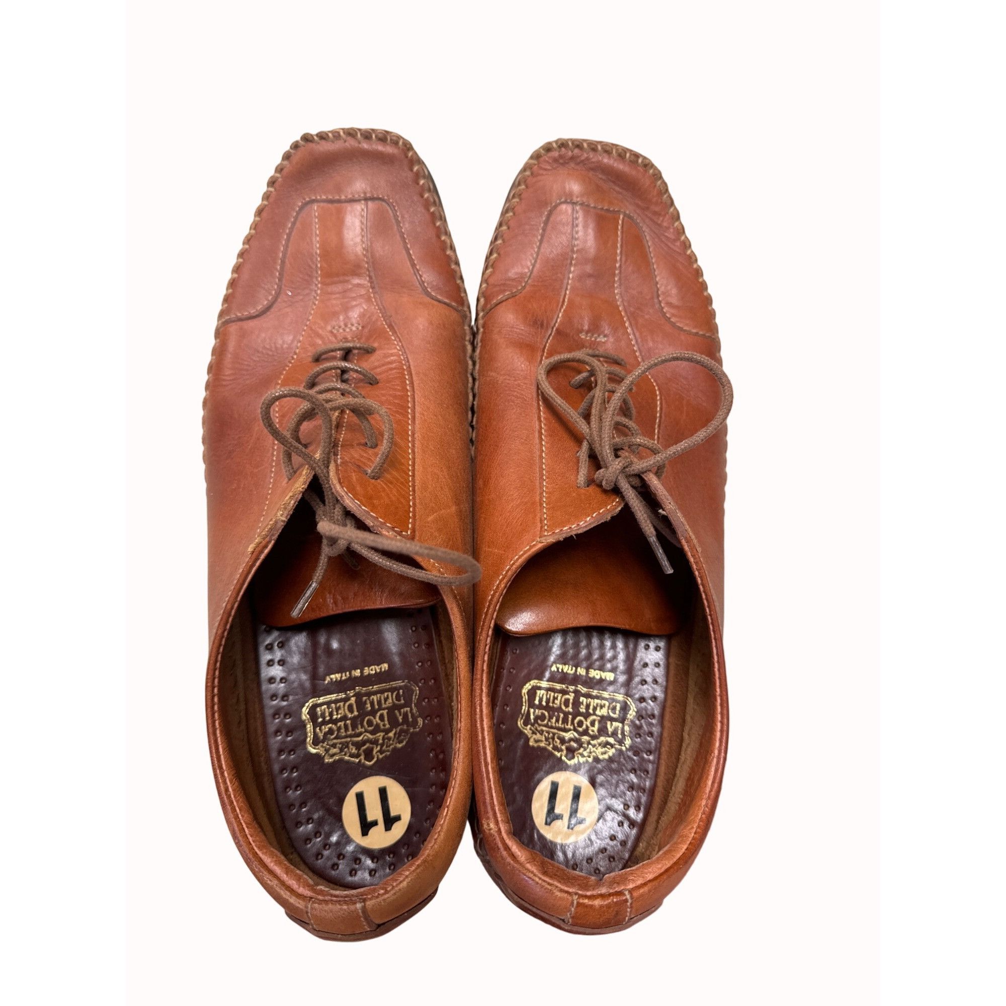 Designer La Bottega Delle Pelli Italian men’s leather dress shoes siz Size US 11 / EU 44 - 7 Thumbnail