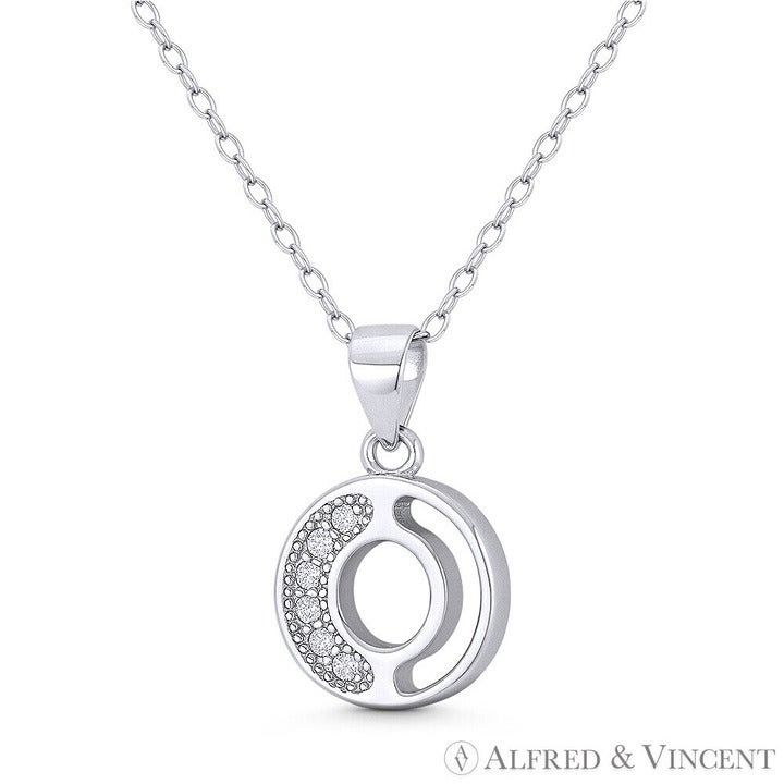 Other Initial Letter "O" Block Script CZ Crystal Pendant Size ONE SIZE - 1 Preview
