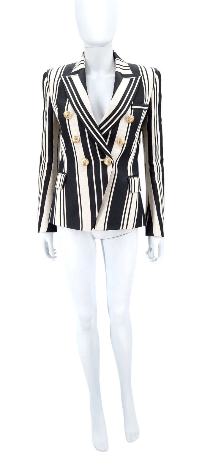 Balmain Balmain Double-Breasted Striped Blazer Size M / US 6-8 / IT 42-44 - 9 Thumbnail