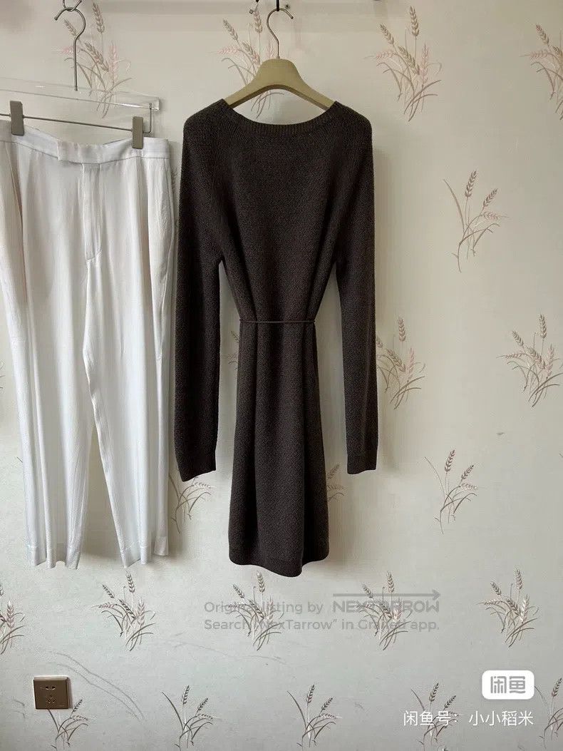 Loro Piana LORO PIANA Elegant deep gray cashmere knitted dress Size S / US 4 / IT 40 - 8 Thumbnail