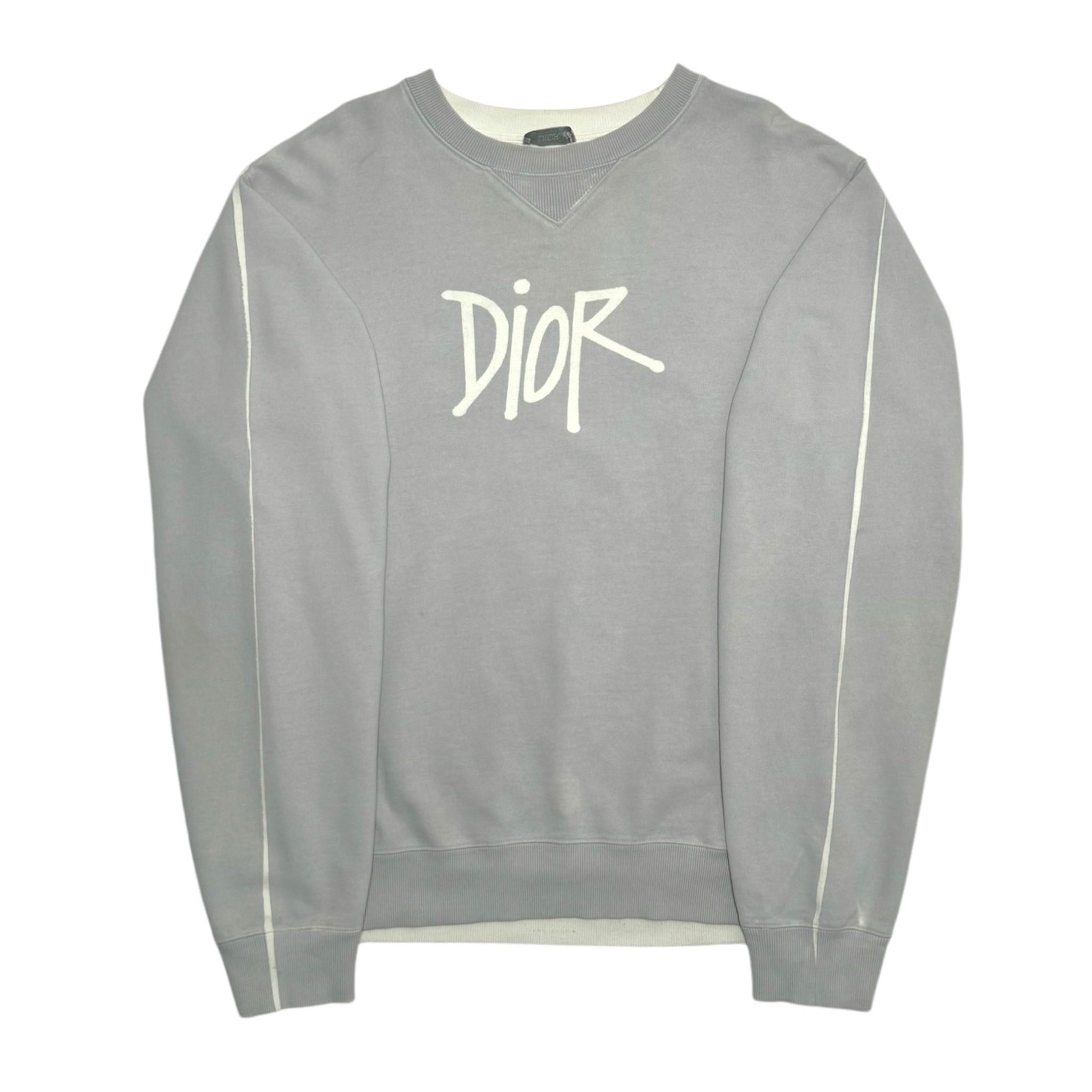 Dior Dior x Shawn Stussy Bee Garment Dyed Crewneck Sweatshirt Gre Grailed
