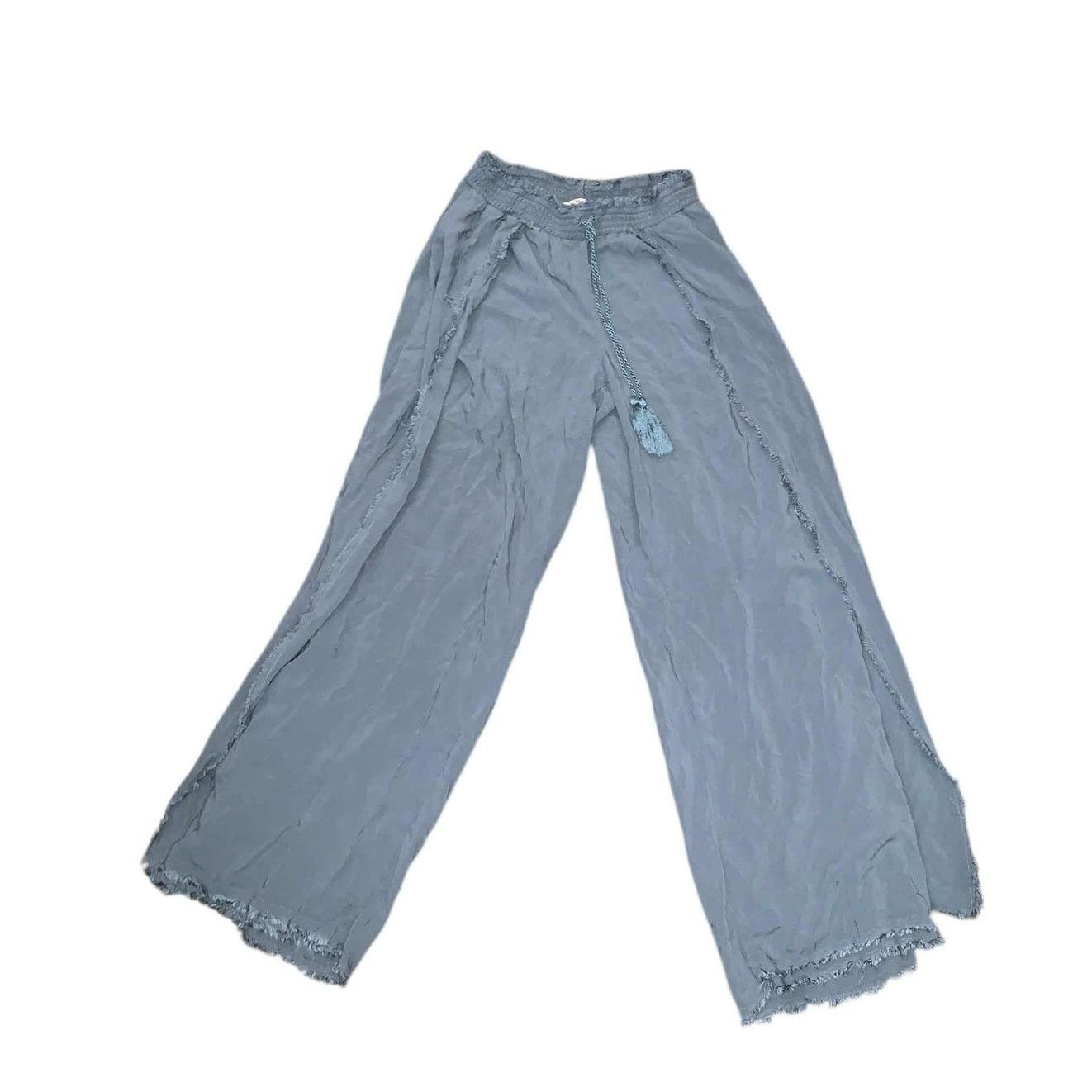 Other Vanilla Star Ruffle Slit Palazzo Pant Wide Light Beach Linen Size 24" / US 00 / IT 34 - 3 Thumbnail