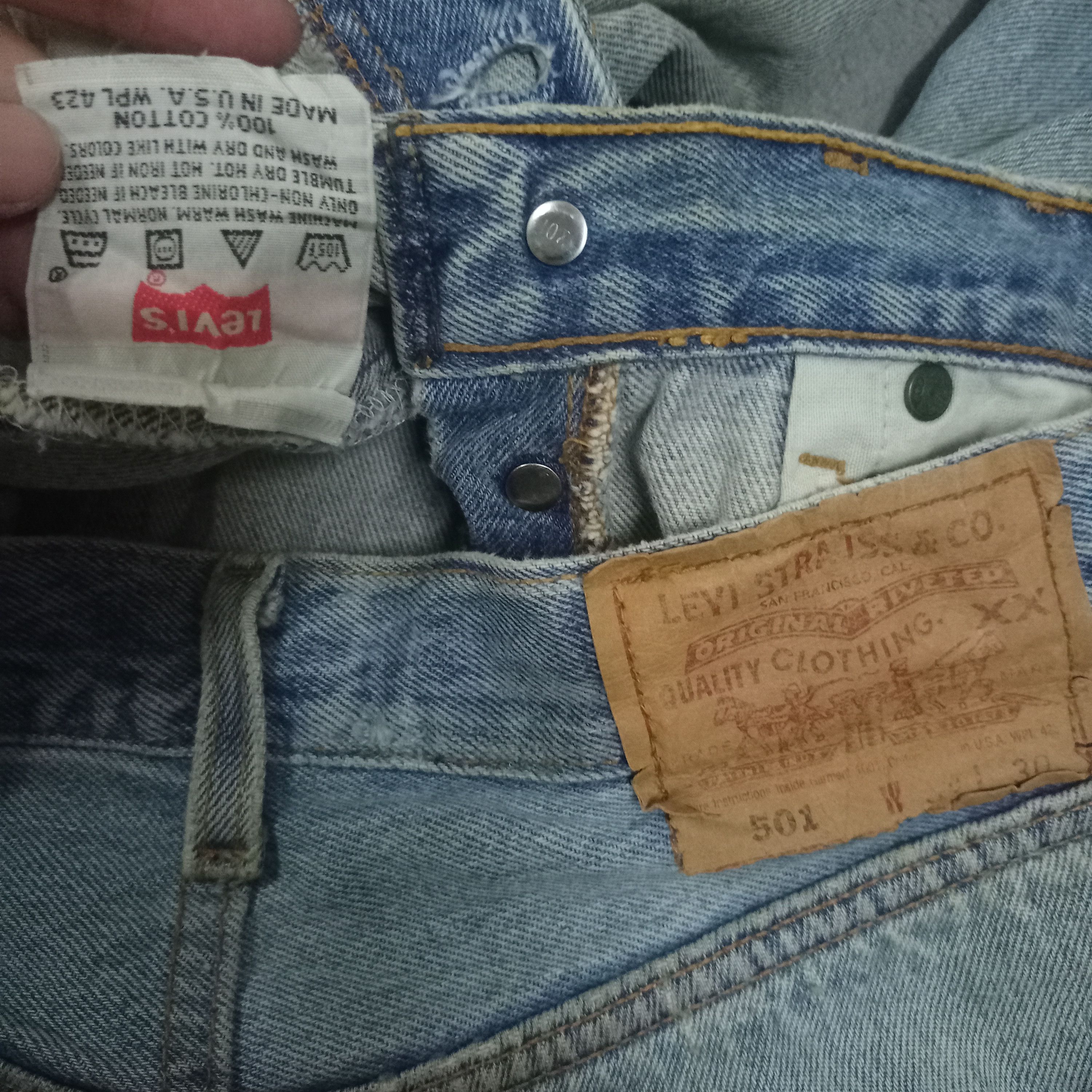 Levi's Vintage 90s Levis 501 Mud Wash Distressed Loose Jeans 32x29 Size US 32 / EU 48 - 8 Thumbnail