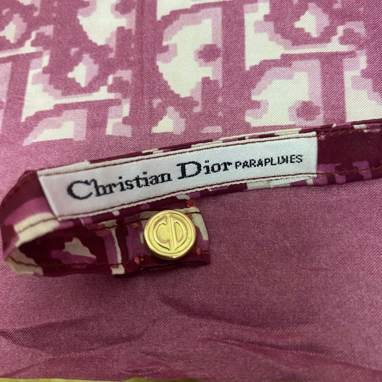 Christian Dior Monsieur Dior Vintage Umbrella Japan Oblique CD Gold Accent 80s Size ONE SIZE - 14 Thumbnail