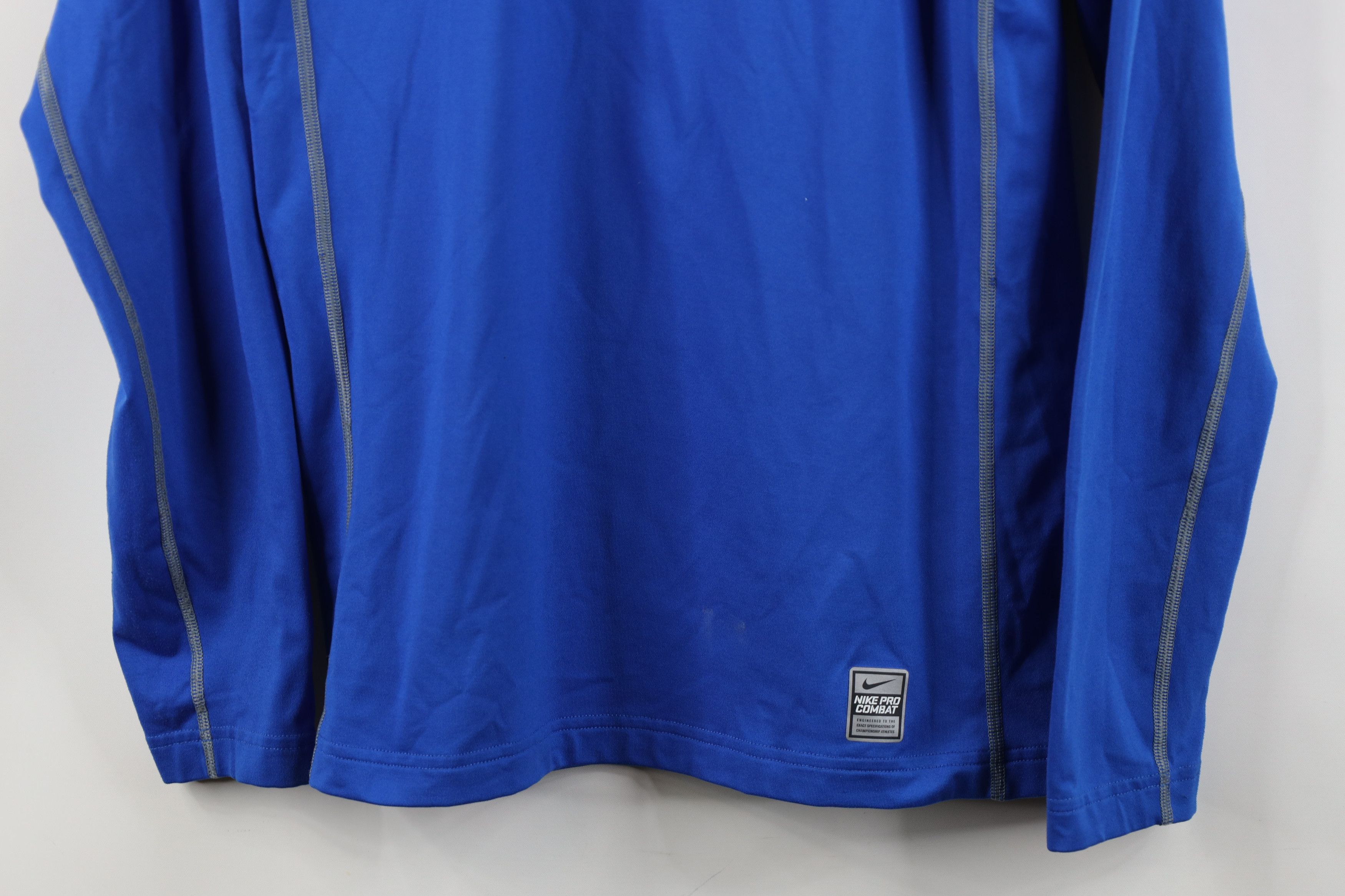 Nike Nike Pro Combat Hyperwarm Fitted Mock Neck T-Shirt Blue Size US S / EU 44-46 / 1 - 3 Thumbnail