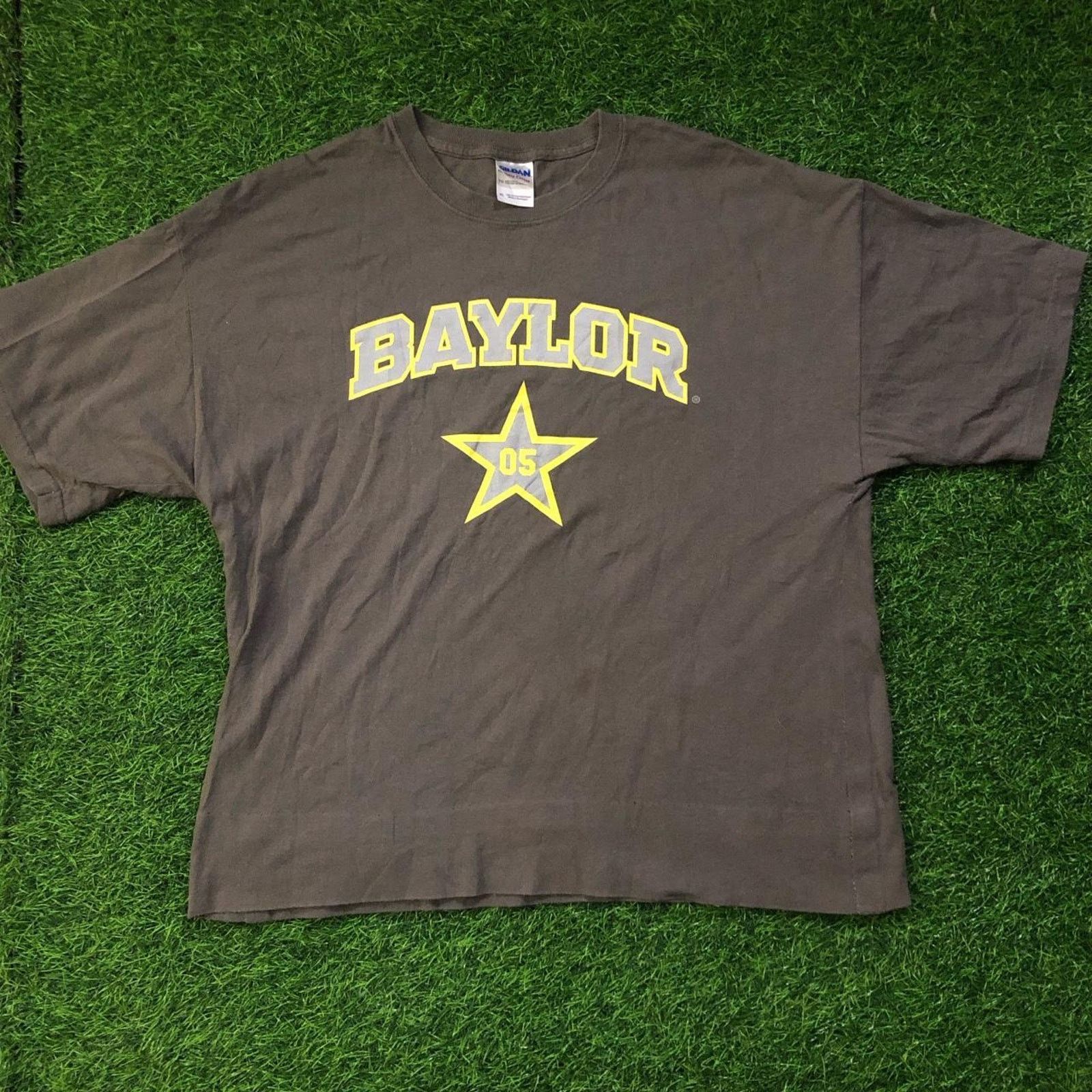 Gildan Vintage Grey/Brown ‘Baylor’ Graphic Tee Size US XL / EU 56 / 4 - 1 Thumbnail